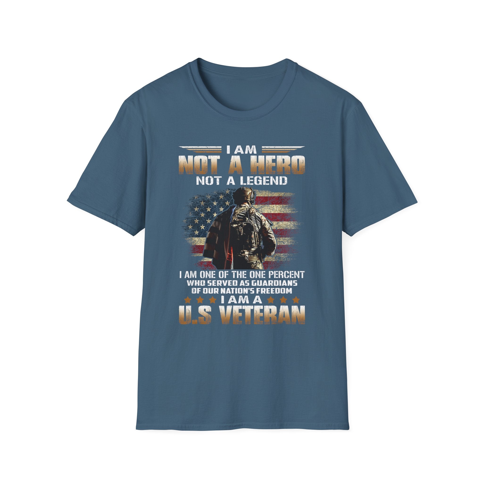 I Am Not a Hero I Am a U.S. Veteran T-Shirt | American Flag Soldier Tee