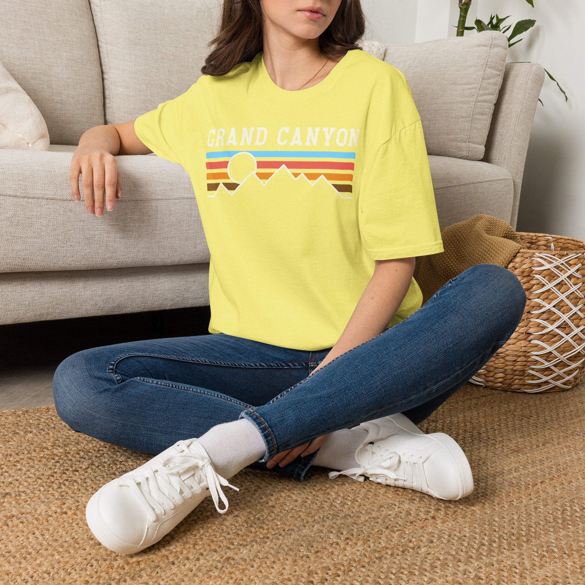 Grand Canyon Retro Sunset T-Shirt | Printed Front and Back National Park Landscape