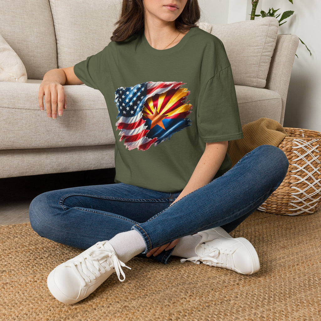 Arizona Flag with American Flag T-Shirt | Patriotic State Pride Tee