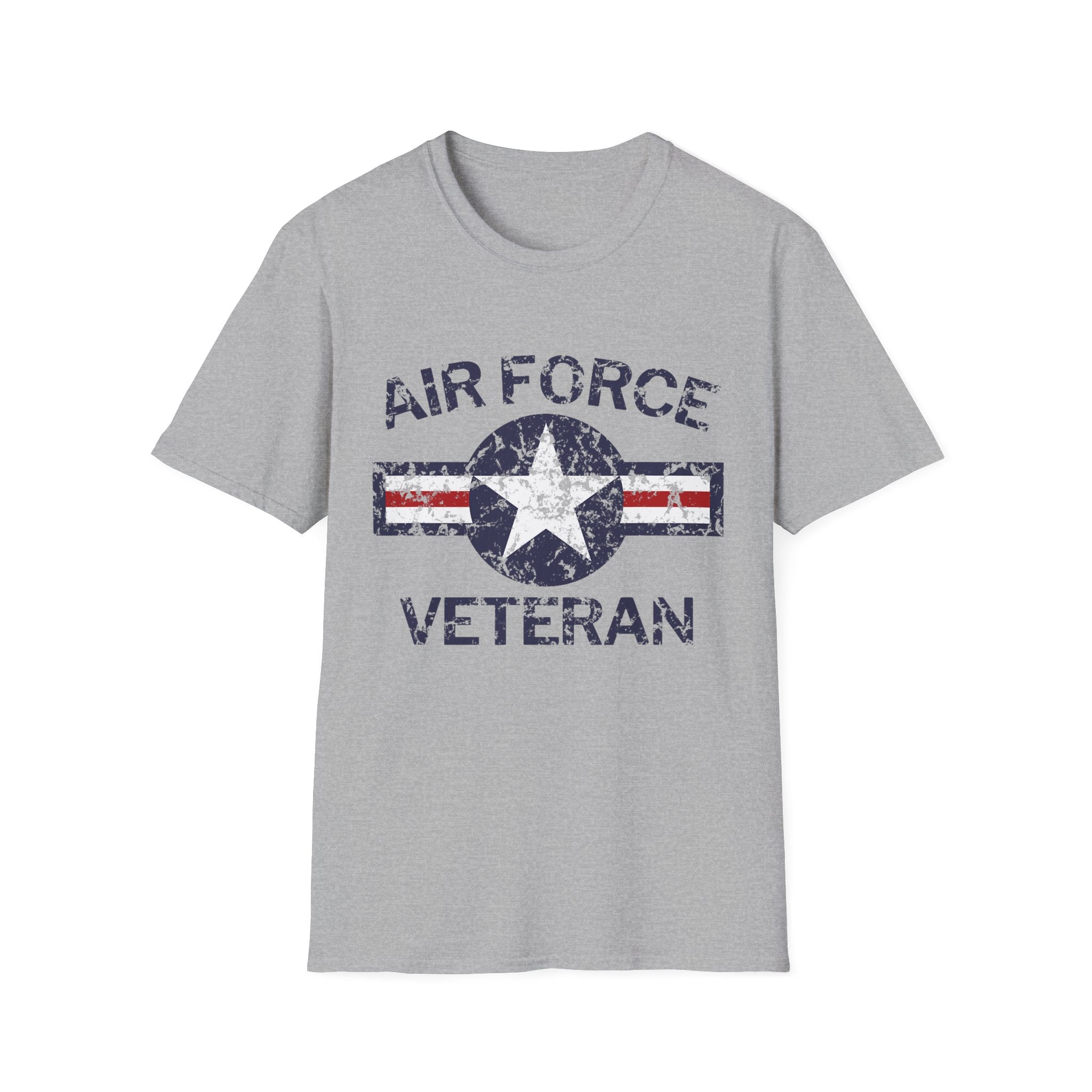 Air Force Veteran Distressed Logo T-Shirt | Military Star Stripe Tee