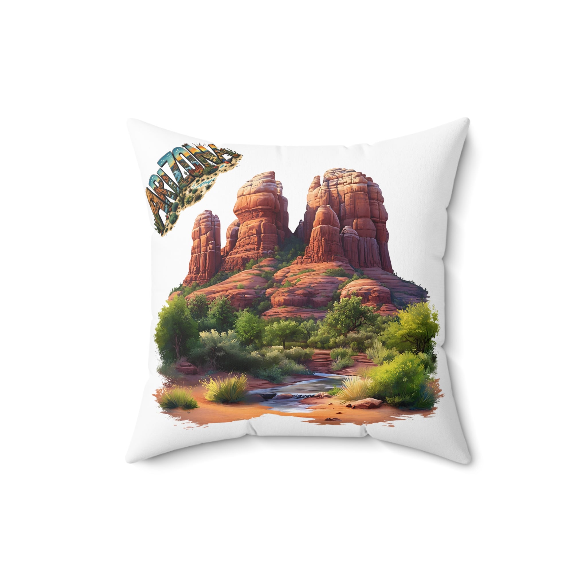 Arizona AZ - Desert Landscape Decorative Pillow, Southwestern Decor, Nature Themed Gift, Boho  Cushion, Arizona Inspired Throw Pillow