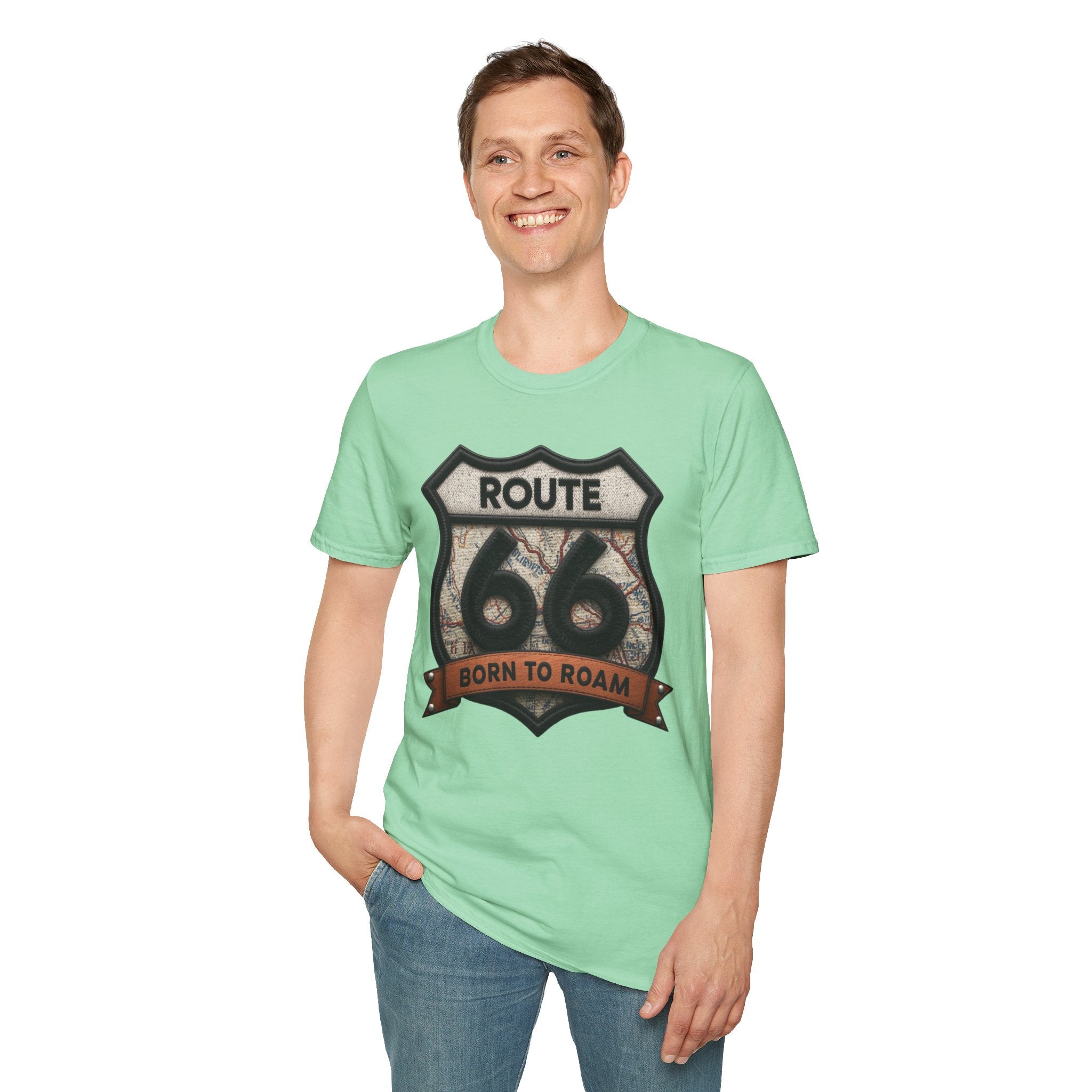 Route 66 Born to Roam T-Shirt | Vintage Highway Shield Tee