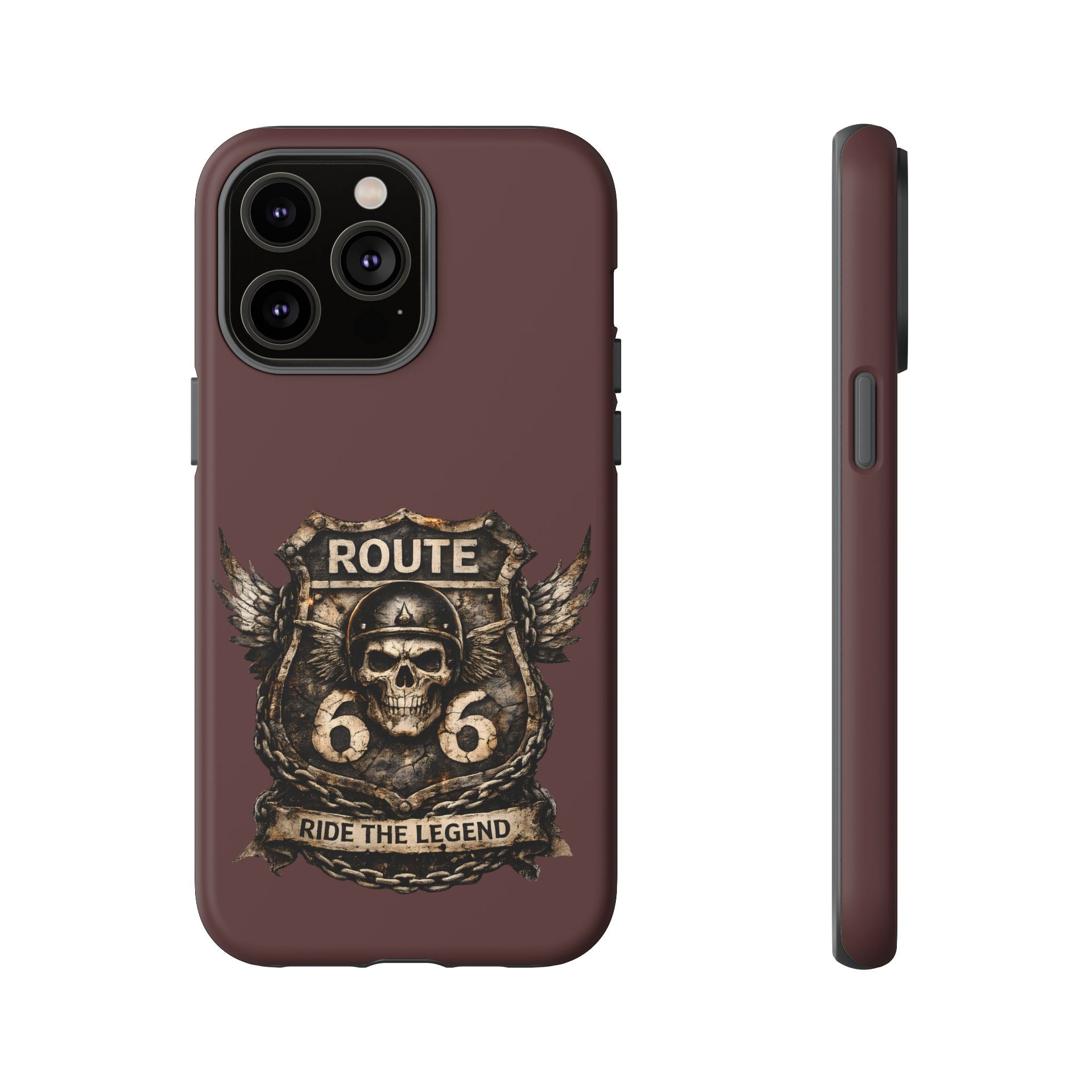 Route 66 Skull Helmet phone case | Motorcycle emblem, Ride the Legend