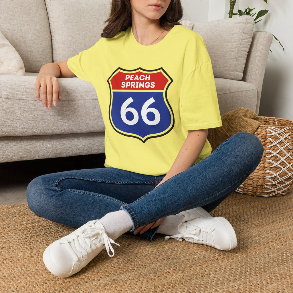 Peach Springs 66 Shield T-Shirt | Route 66 Road Sign Shirt