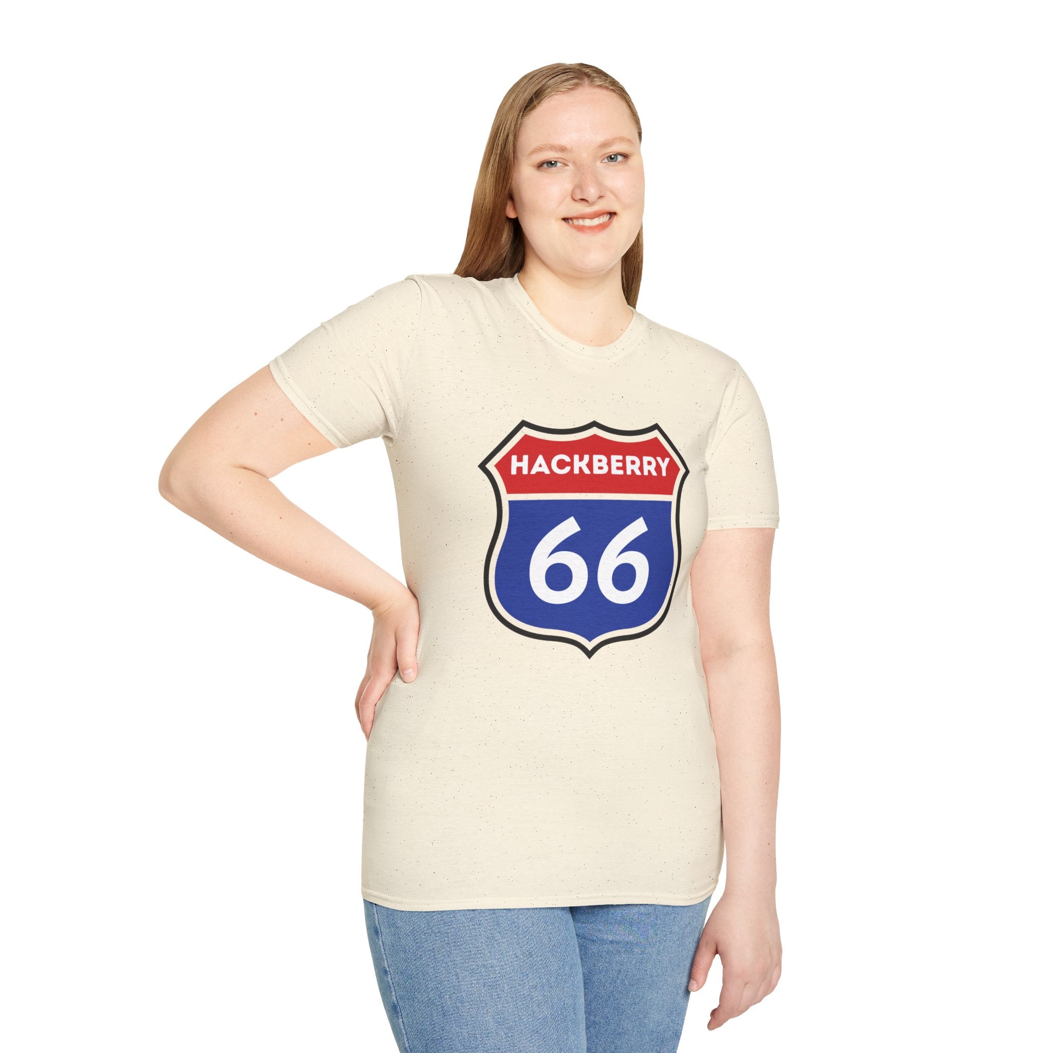 Hackberry 66 Shield T-Shirt | Route 66 Road Sign Tee