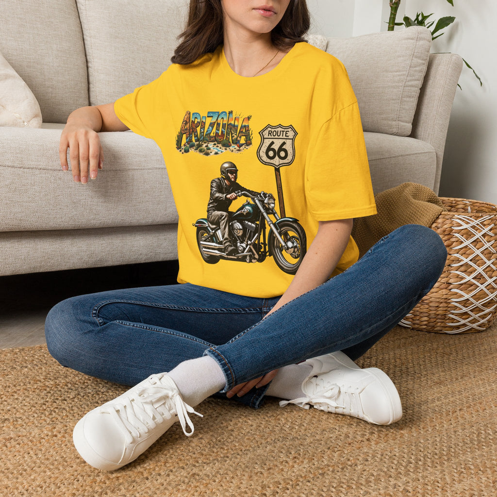 Arizona Route 66 Motorcycle T-Shirt | Biker Road Trip Tee