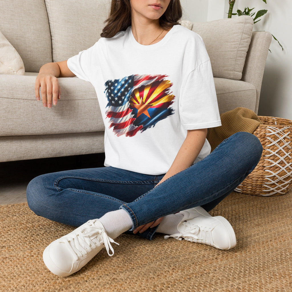 Arizona Flag with American Flag T-Shirt | Patriotic State Pride Tee