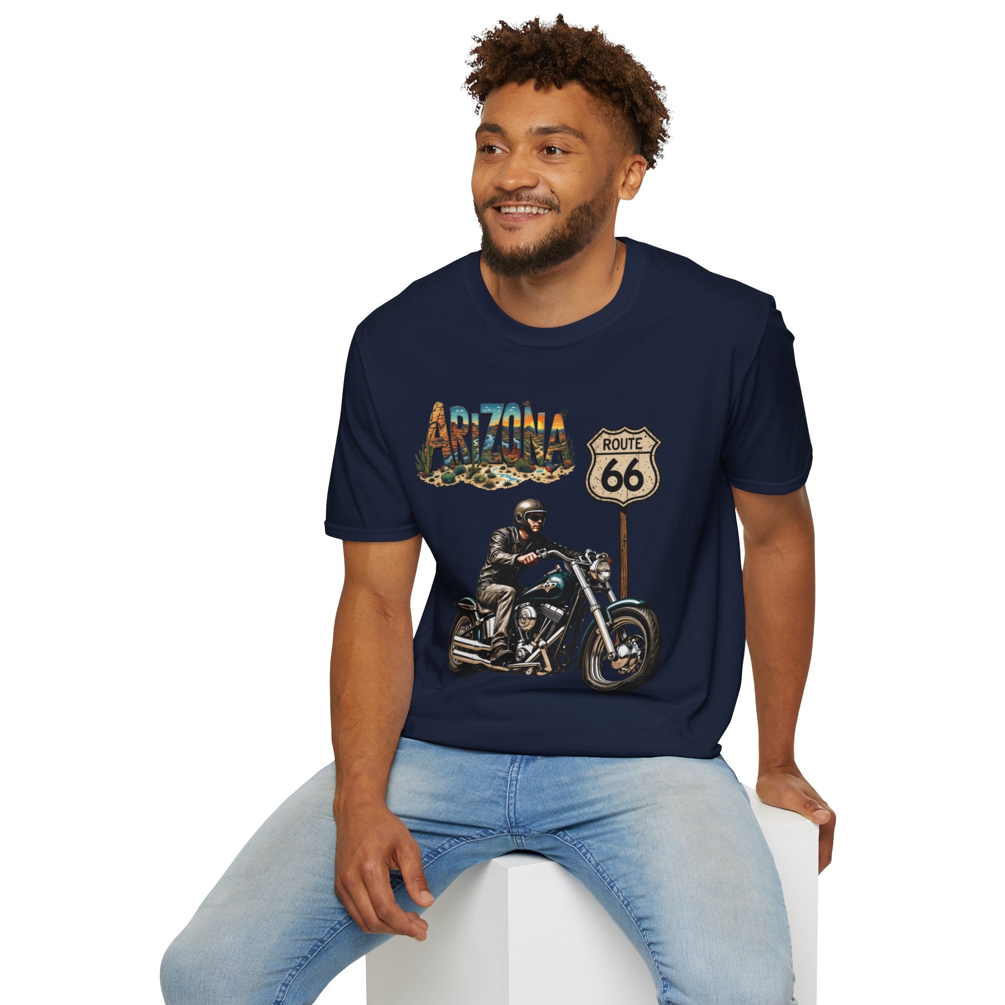 Arizona Route 66 Motorcycle T-Shirt | Biker Road Trip Tee