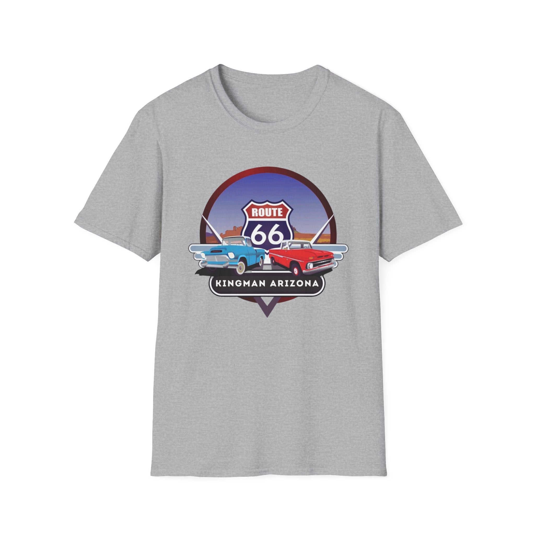 Route 66 Kingman Arizona Softstyle T-Shirt, Vintage Tee, Retro Shirt, Unisex Top, Gift for Travelers