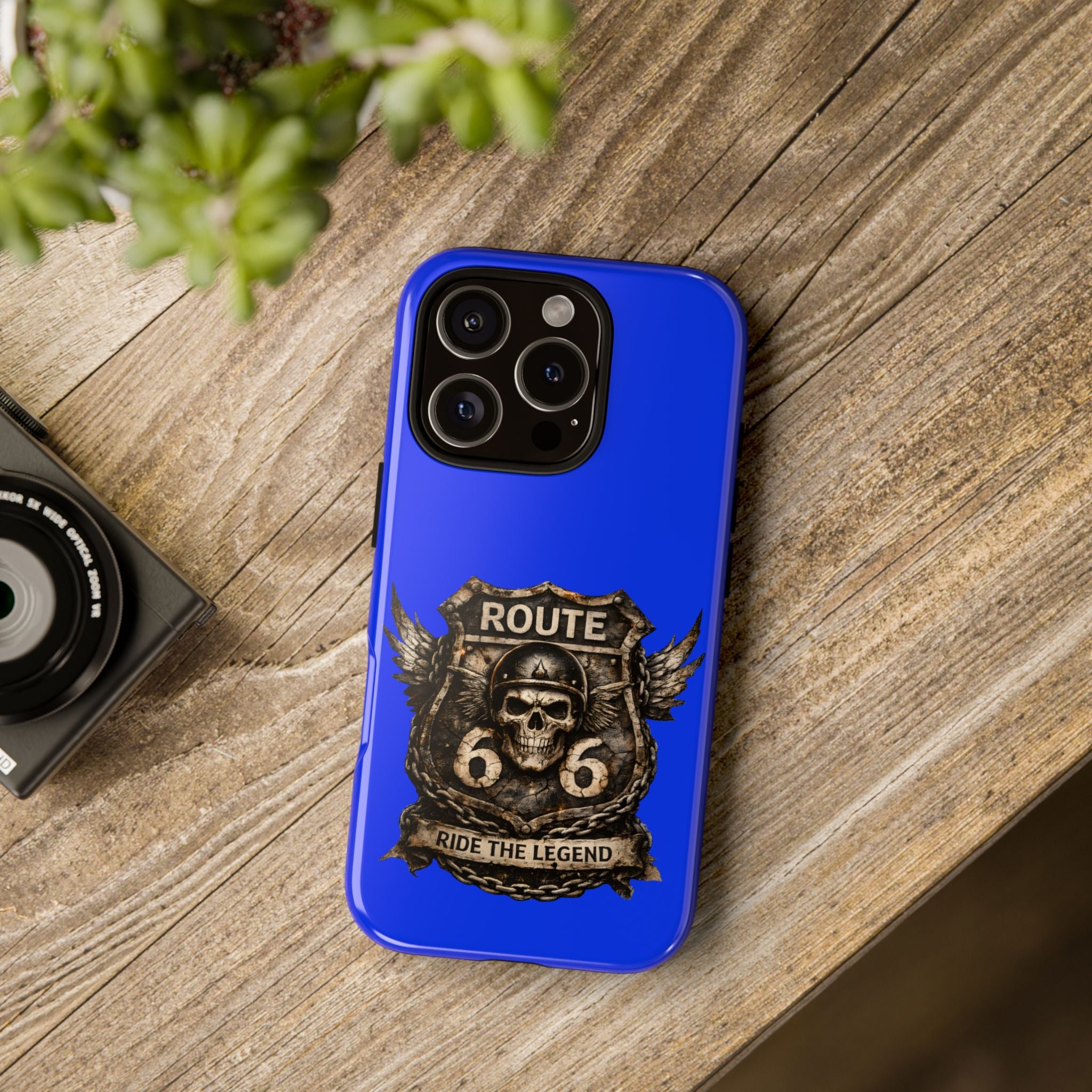 Route 66 Skull Helmet phone case | Motorcycle emblem, Ride the Legend