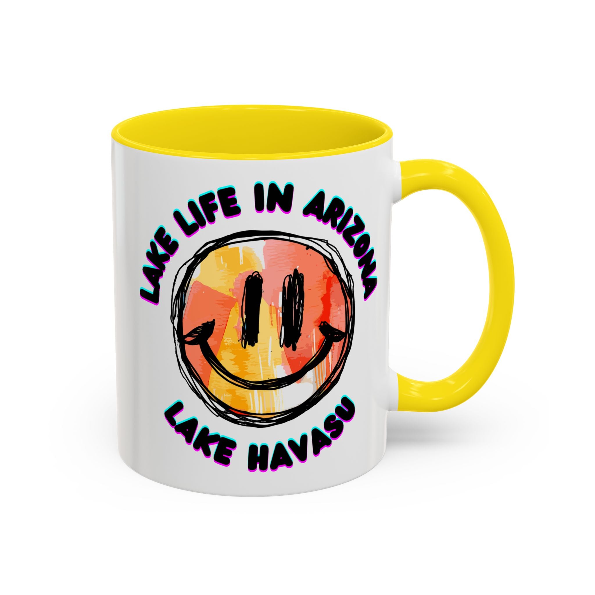 Lake Life in Arizona Smiley Mug | Lake Havasu Accent Coffee Mug