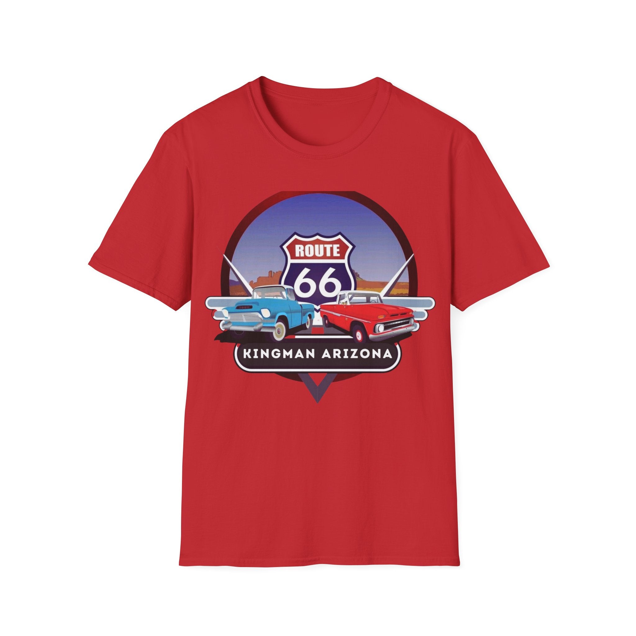 Route 66 Kingman Arizona Softstyle T-Shirt, Vintage Tee, Retro Shirt, Unisex Top, Gift for Travelers