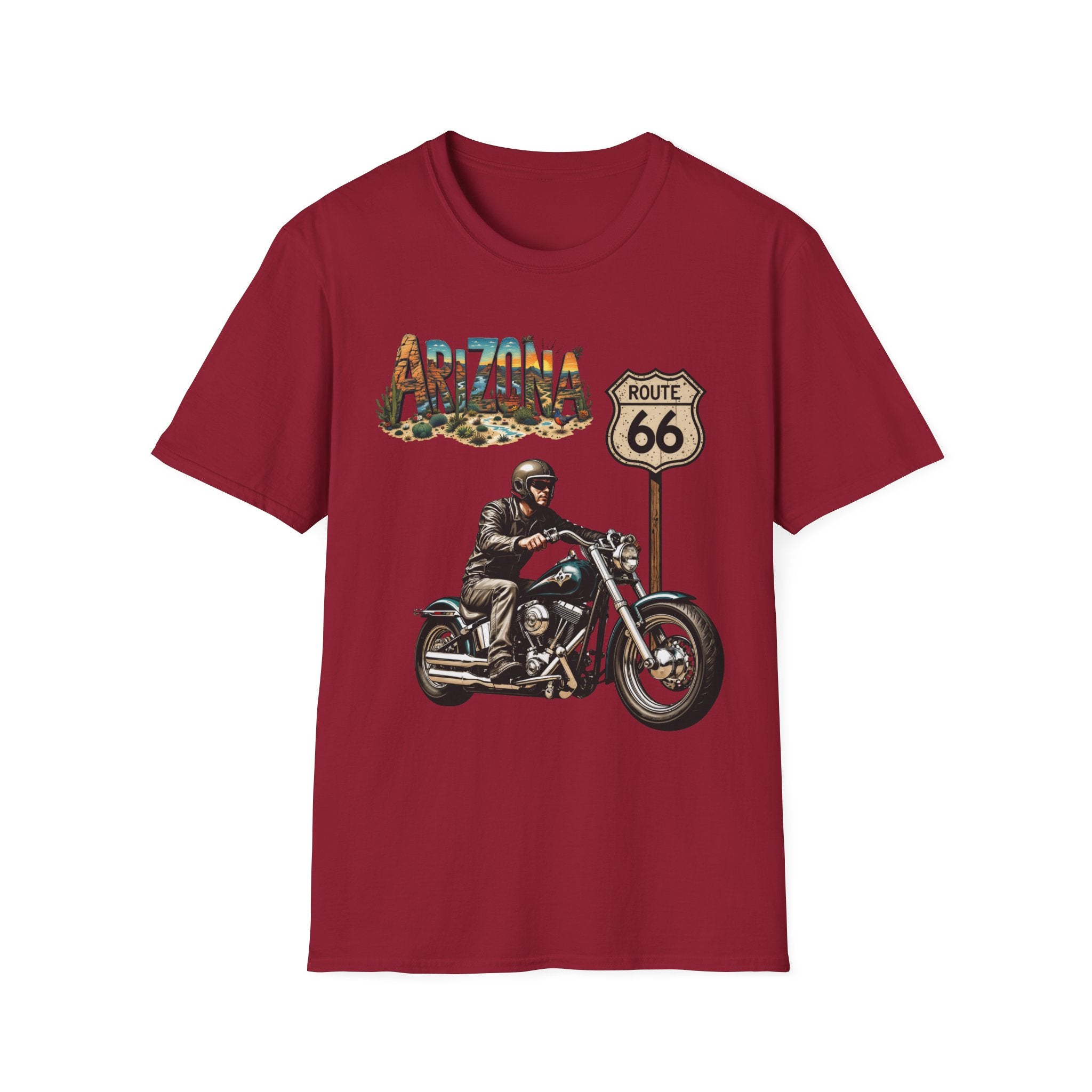 Arizona Route 66 Motorcycle T-Shirt | Biker Road Trip Tee