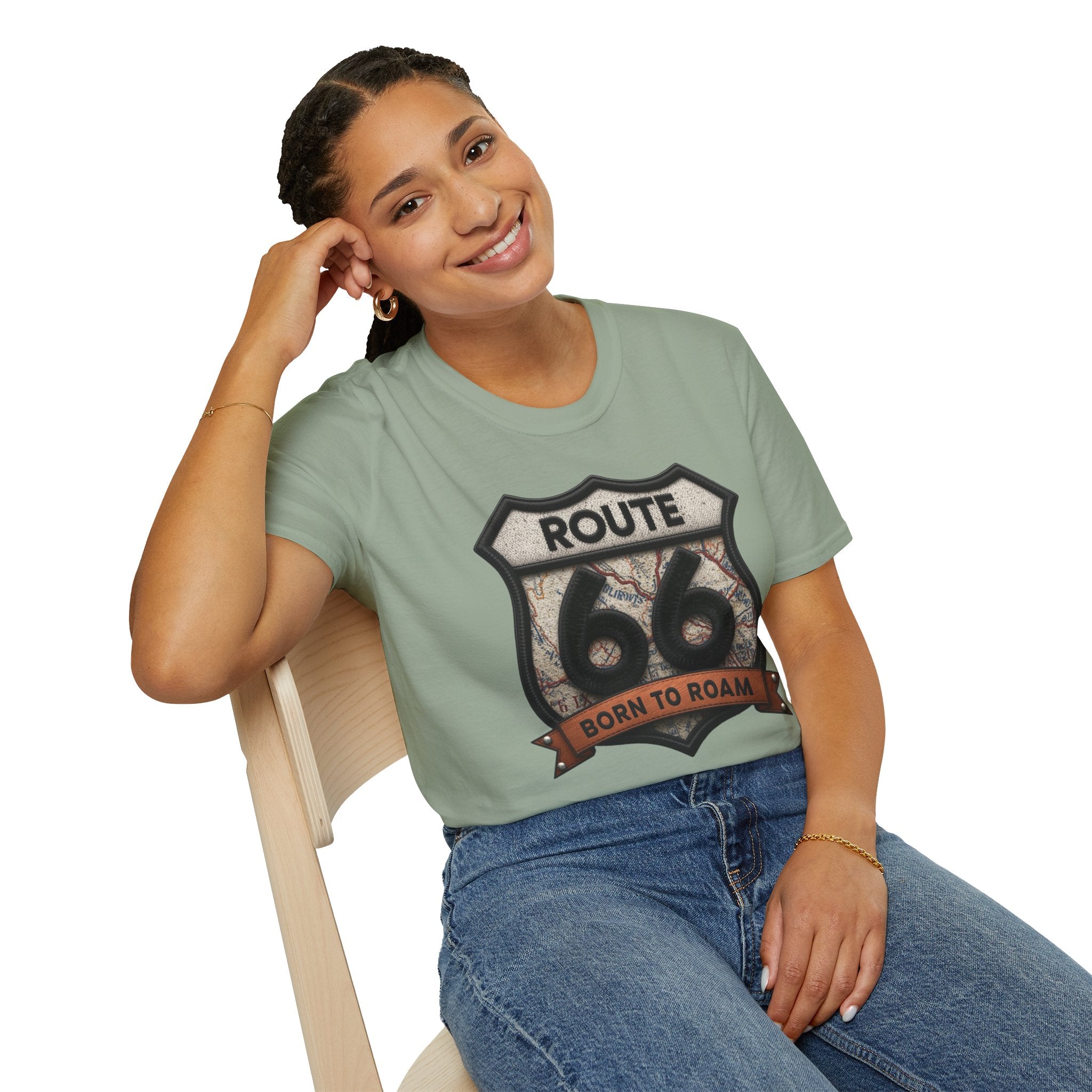 Route 66 Born to Roam T-Shirt | Vintage Highway Shield Tee