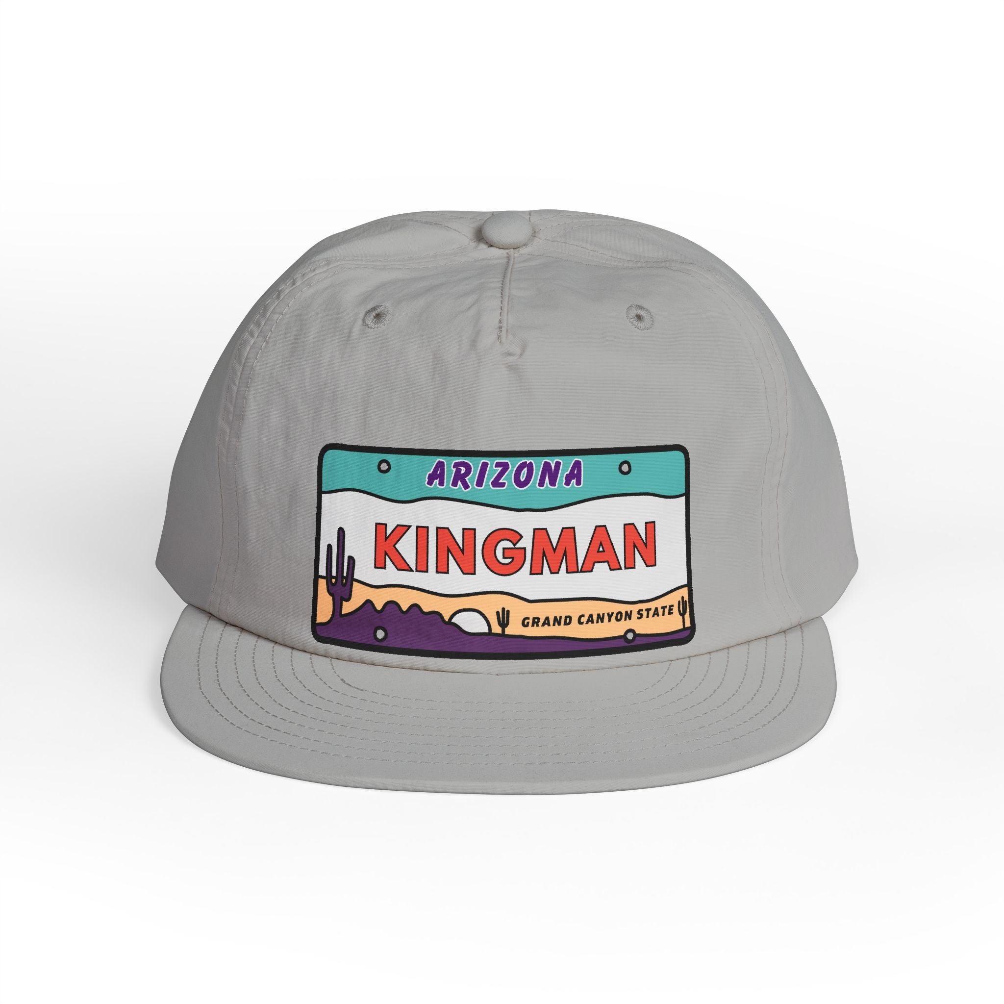 Surf Cap, Beach Hat, Summer Headwear, Kingman Arizona License Plate Dessert Cap for Water Sports