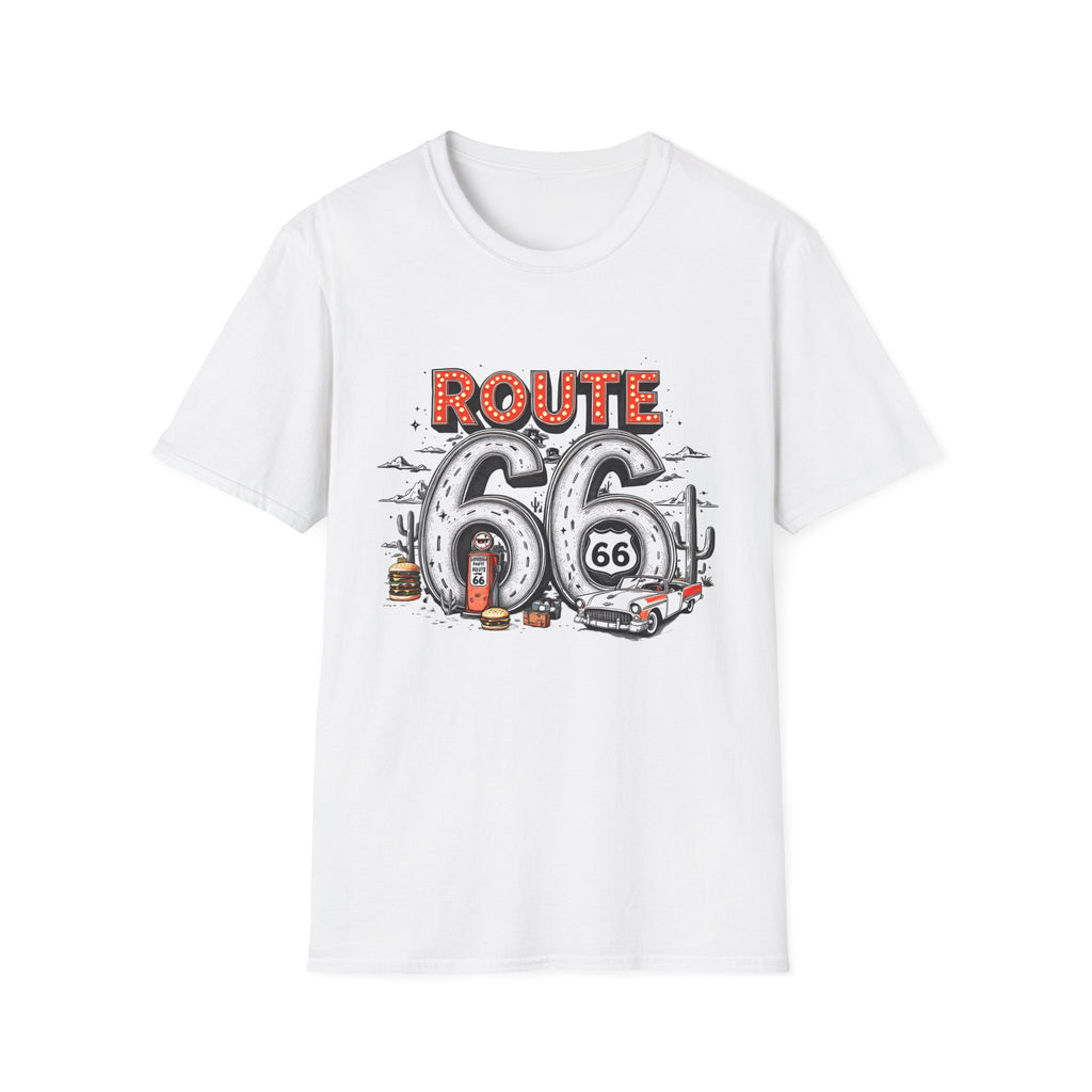Route 66 Vintage Roadtrip T-Shirt | Classic Highway Car Signage