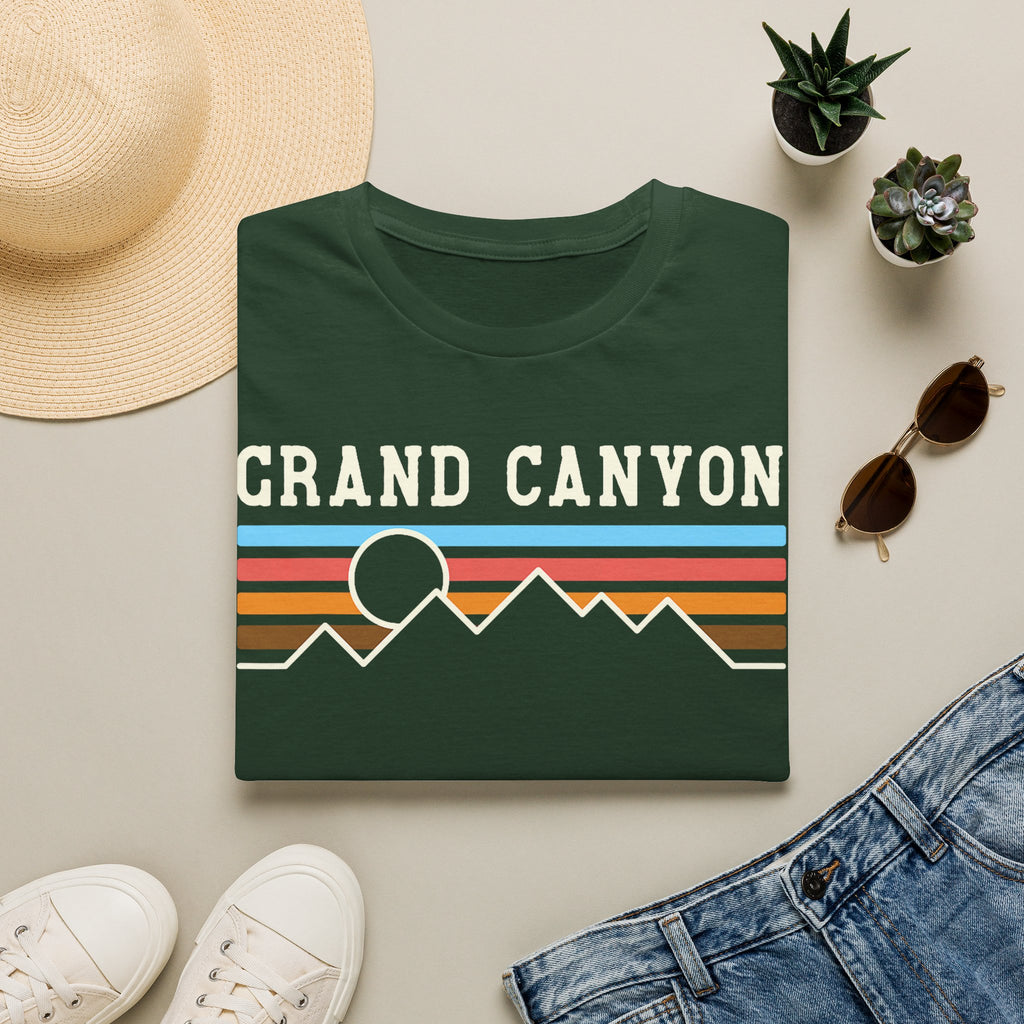Grand Canyon Retro Sunset T-Shirt | Printed Front and Back National Park Landscape