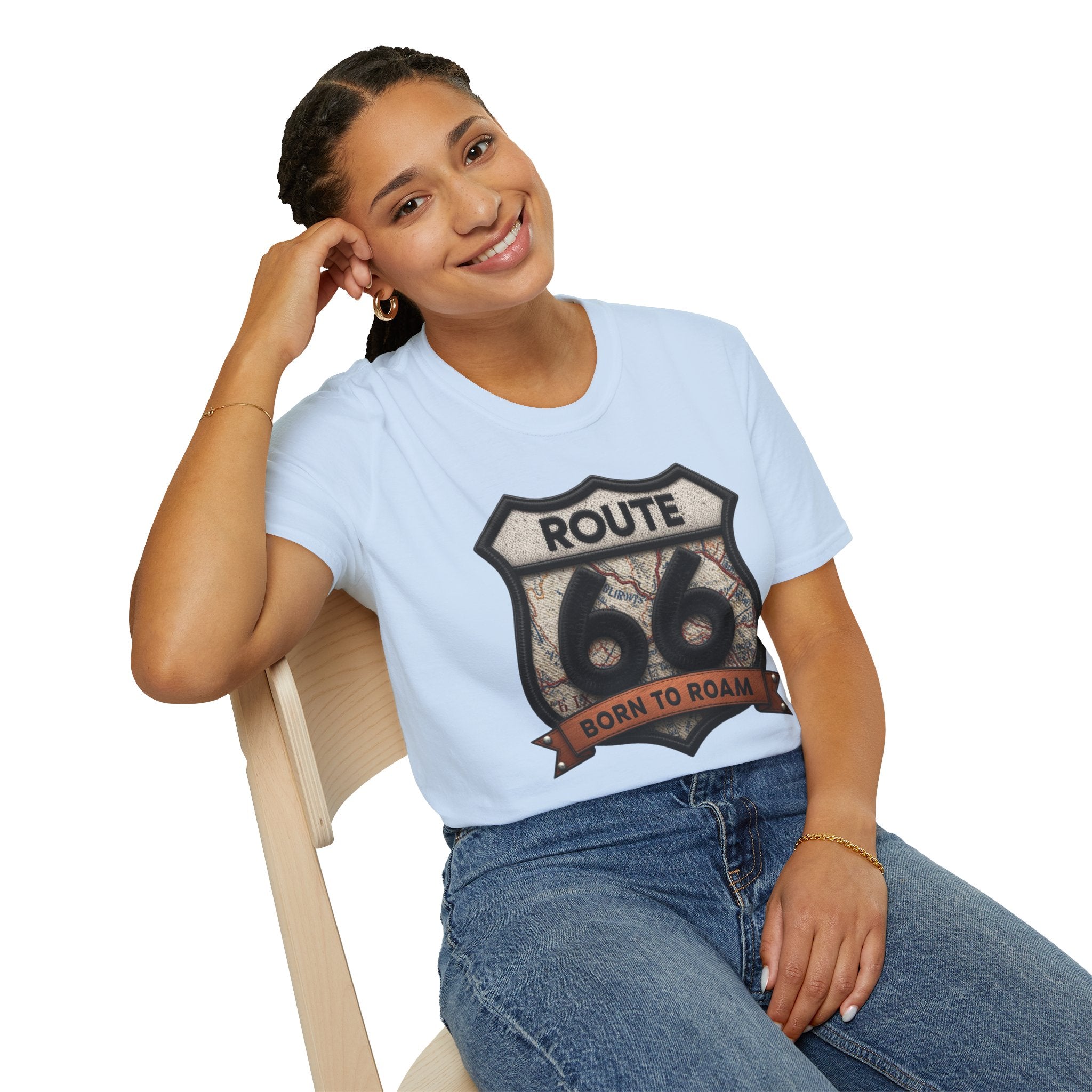 Route 66 Born to Roam T-Shirt | Vintage Highway Shield Tee