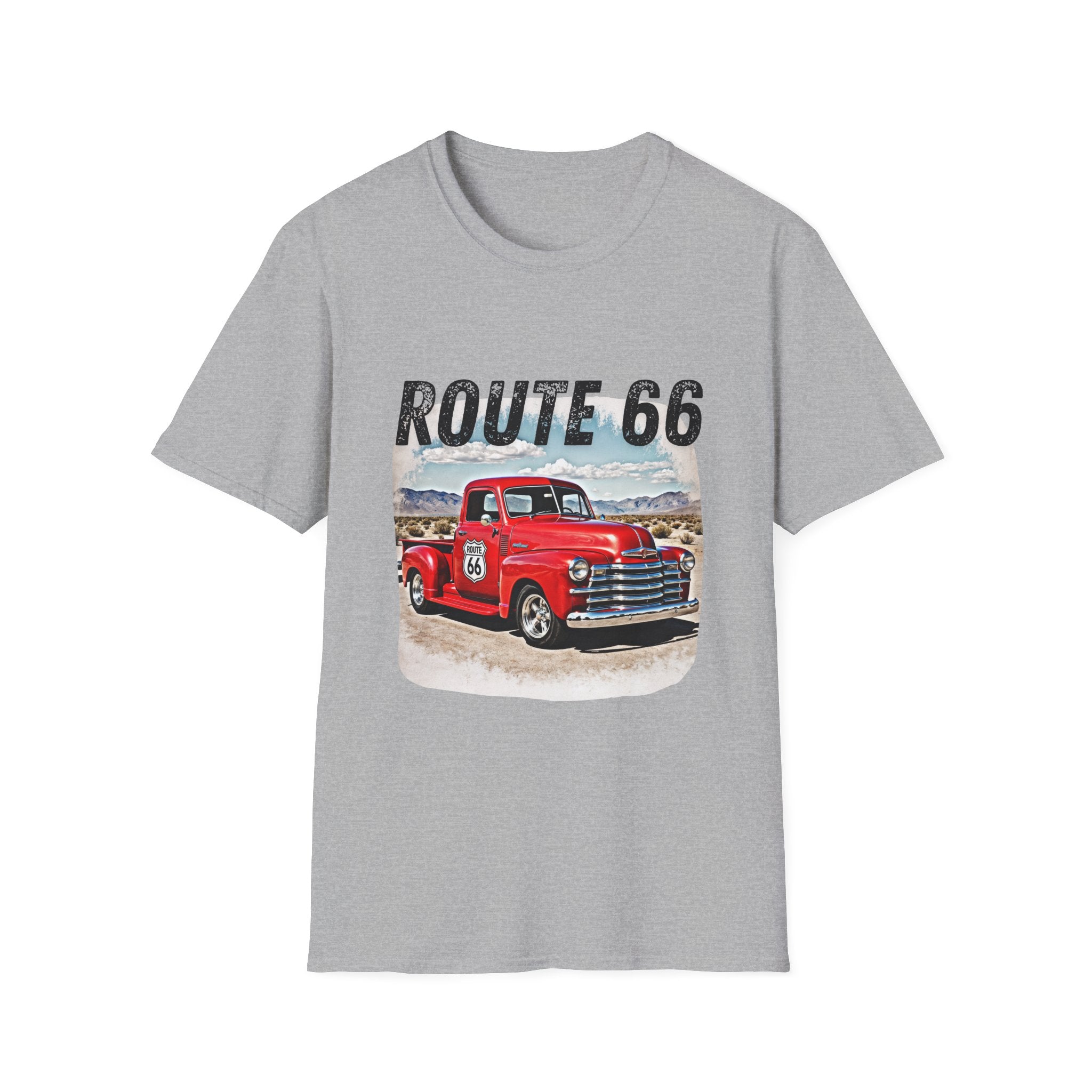 Route 66 Red Vintage Truck T-Shirt | Retro Highway Graphic