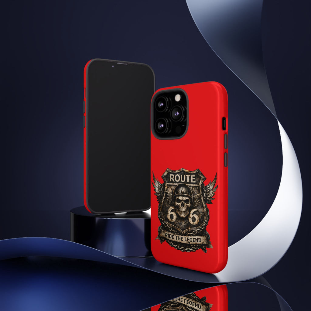 Route 66 Skull Helmet phone case | Motorcycle emblem, Ride the Legend