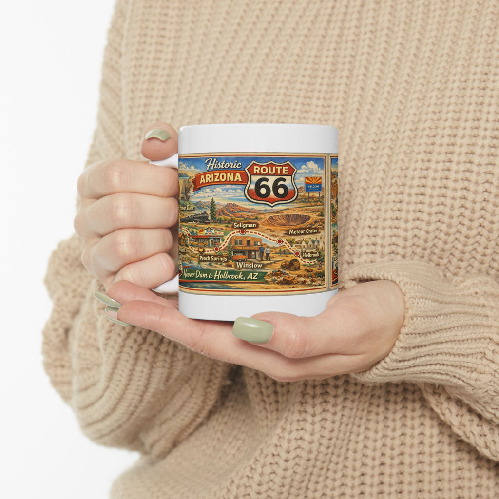 Historic Vintage Route 66 Arizona map mug | Route 66 Ceramic Mug