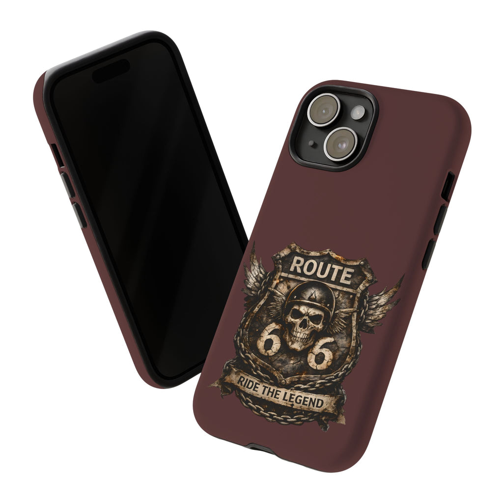 Route 66 Skull Helmet phone case | Motorcycle emblem, Ride the Legend