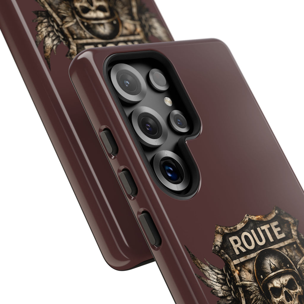 Route 66 Skull Helmet phone case | Motorcycle emblem, Ride the Legend