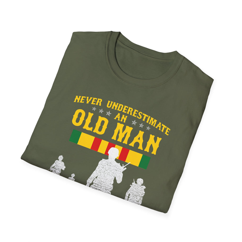Never Underestimate an Old Man Who Is Also Vietnam Veteran T-Shirt | Military Tribute