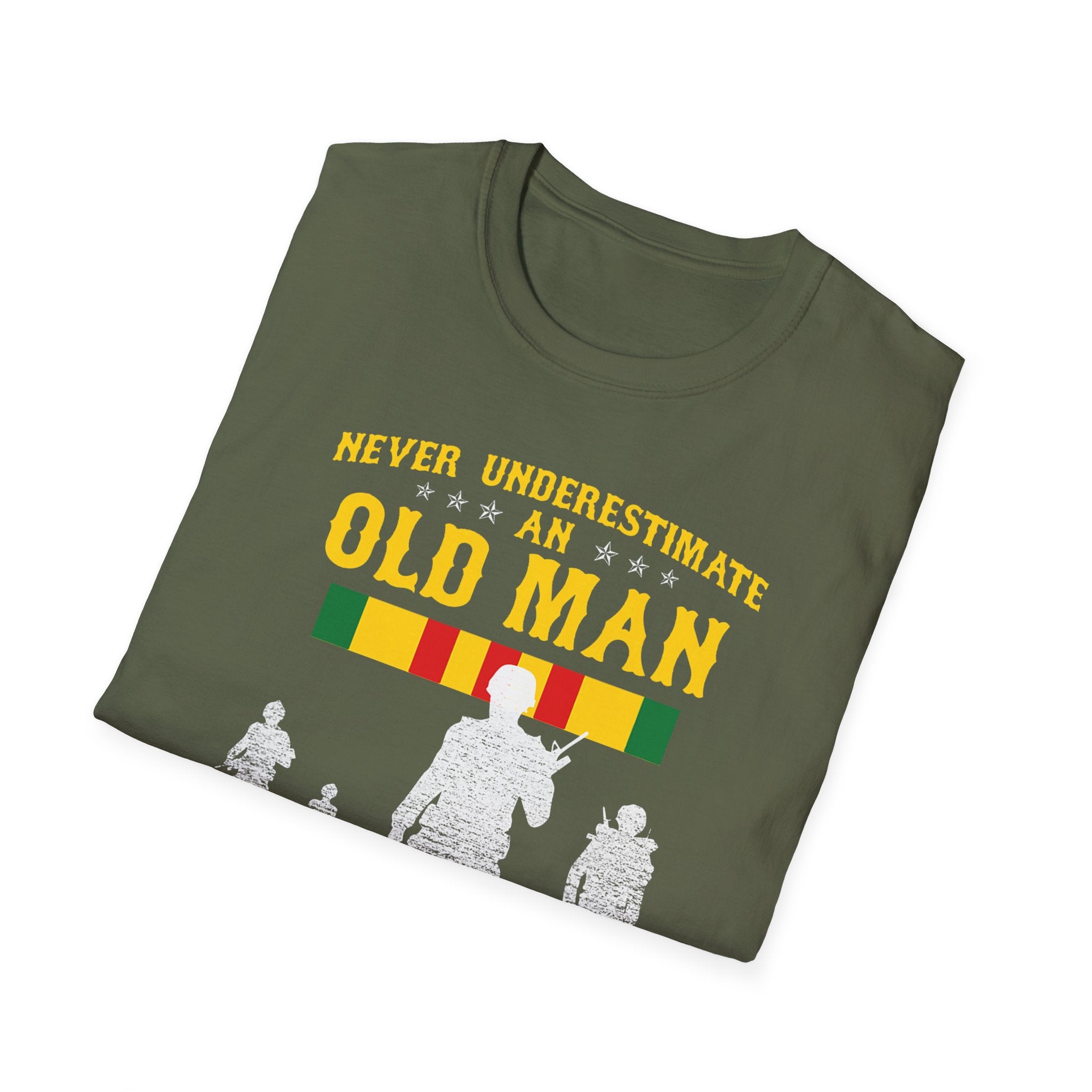 Never Underestimate an Old Man Who Is Also Vietnam Veteran T-Shirt | Military Tribute