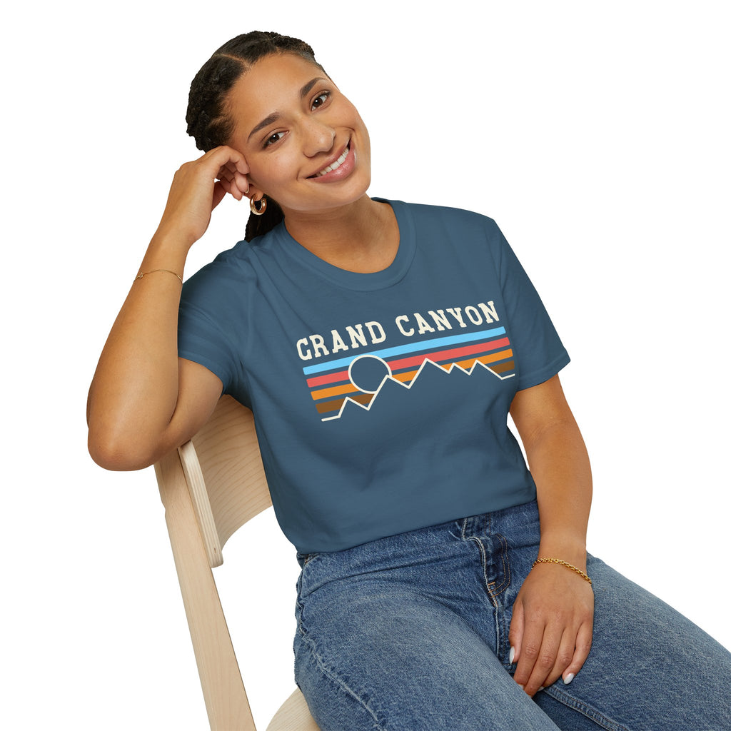 Grand Canyon Retro Sunset T-Shirt | Printed Front and Back National Park Landscape