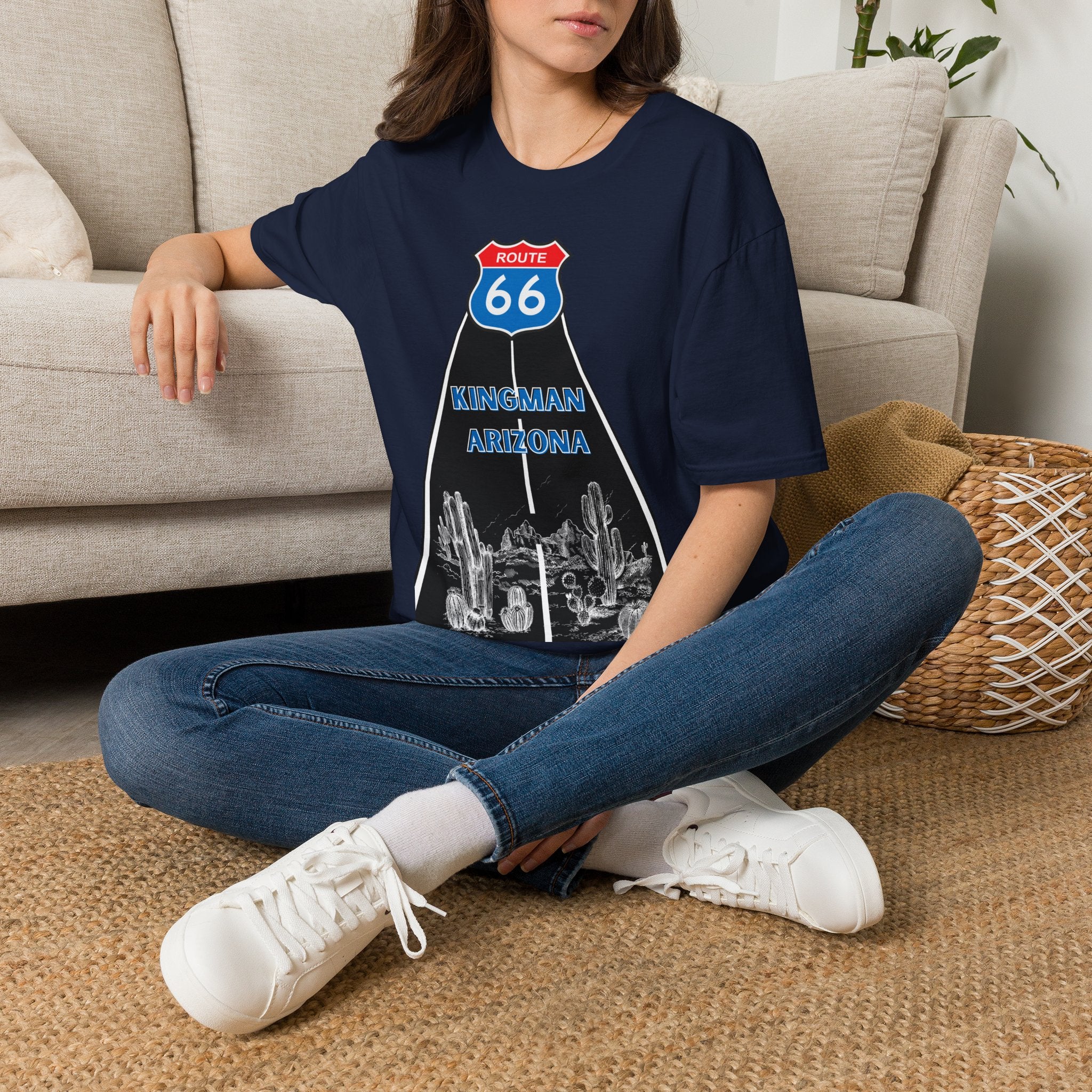 Route 66 Kingman Arizona Mens Womans Softstyle T-Shirt, Vintage Road Trip Shirt, Retro Travel Tee, Men's Women's Graphic Top, Gift for Travelers