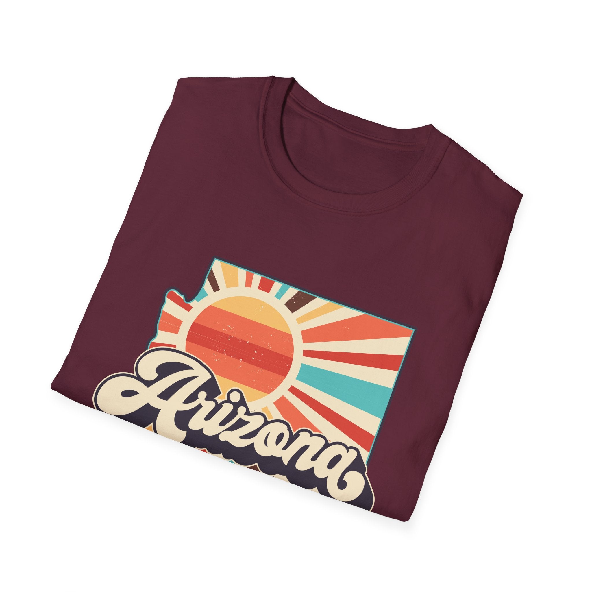 Arizona Retro Sunset T-Shirt | AZ State Map Vintage Rays