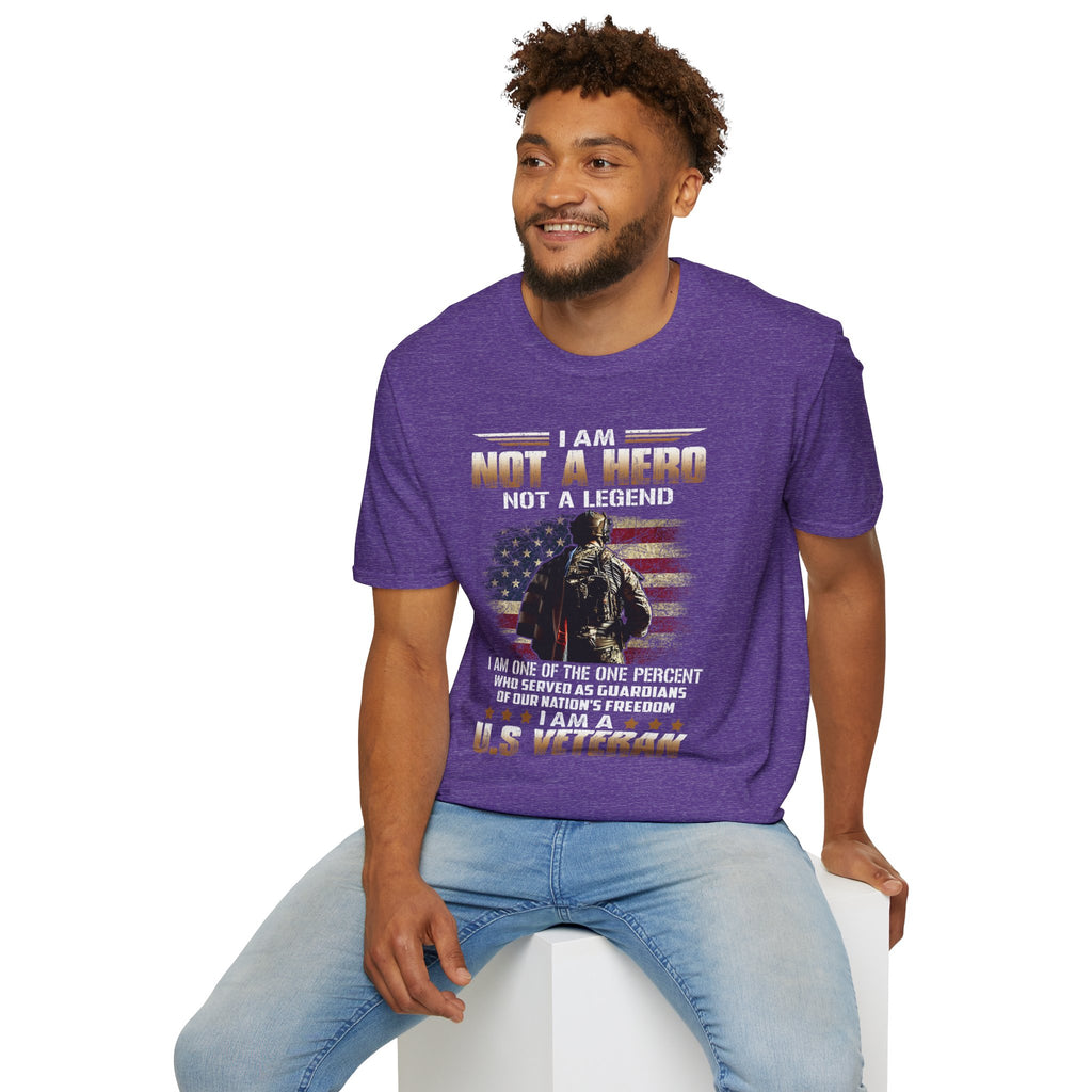 I Am Not a Hero I Am a U.S. Veteran T-Shirt | American Flag Soldier Tee