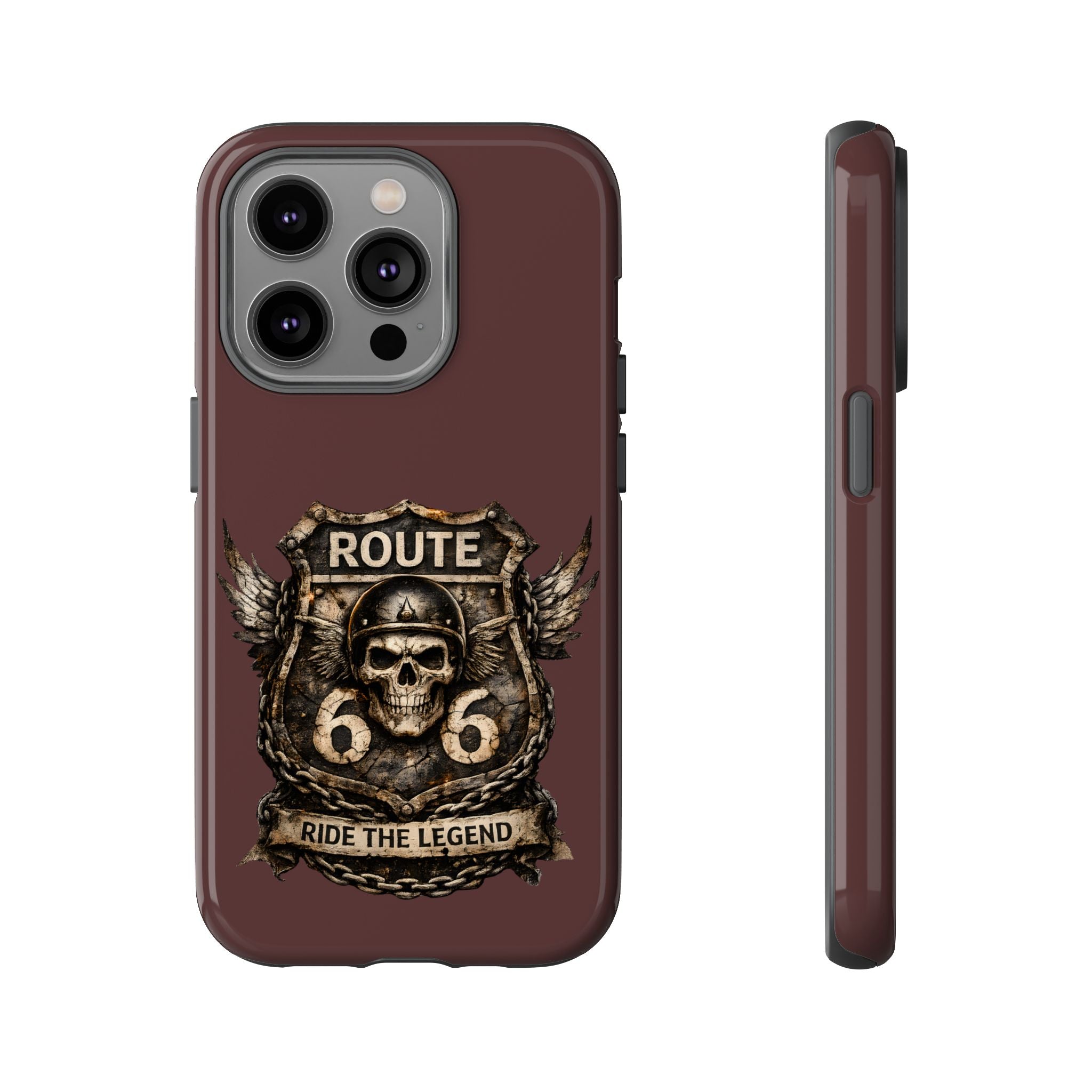 Route 66 Skull Helmet phone case | Motorcycle emblem, Ride the Legend