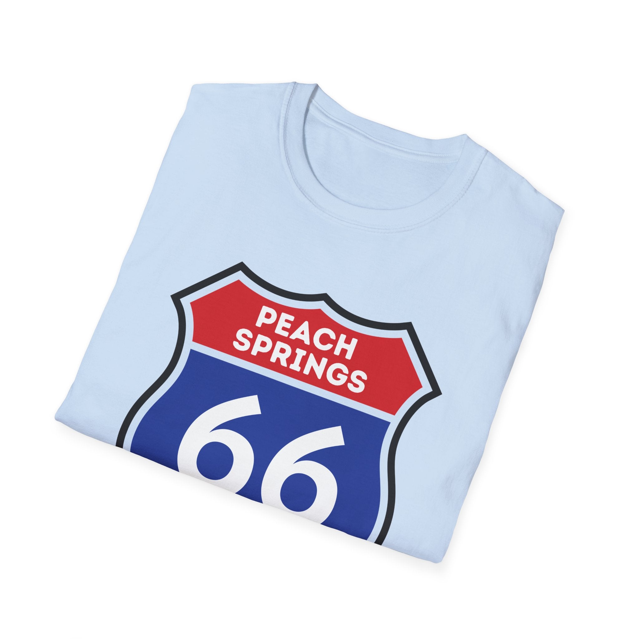 Peach Springs 66 Shield T-Shirt | Route 66 Road Sign Shirt