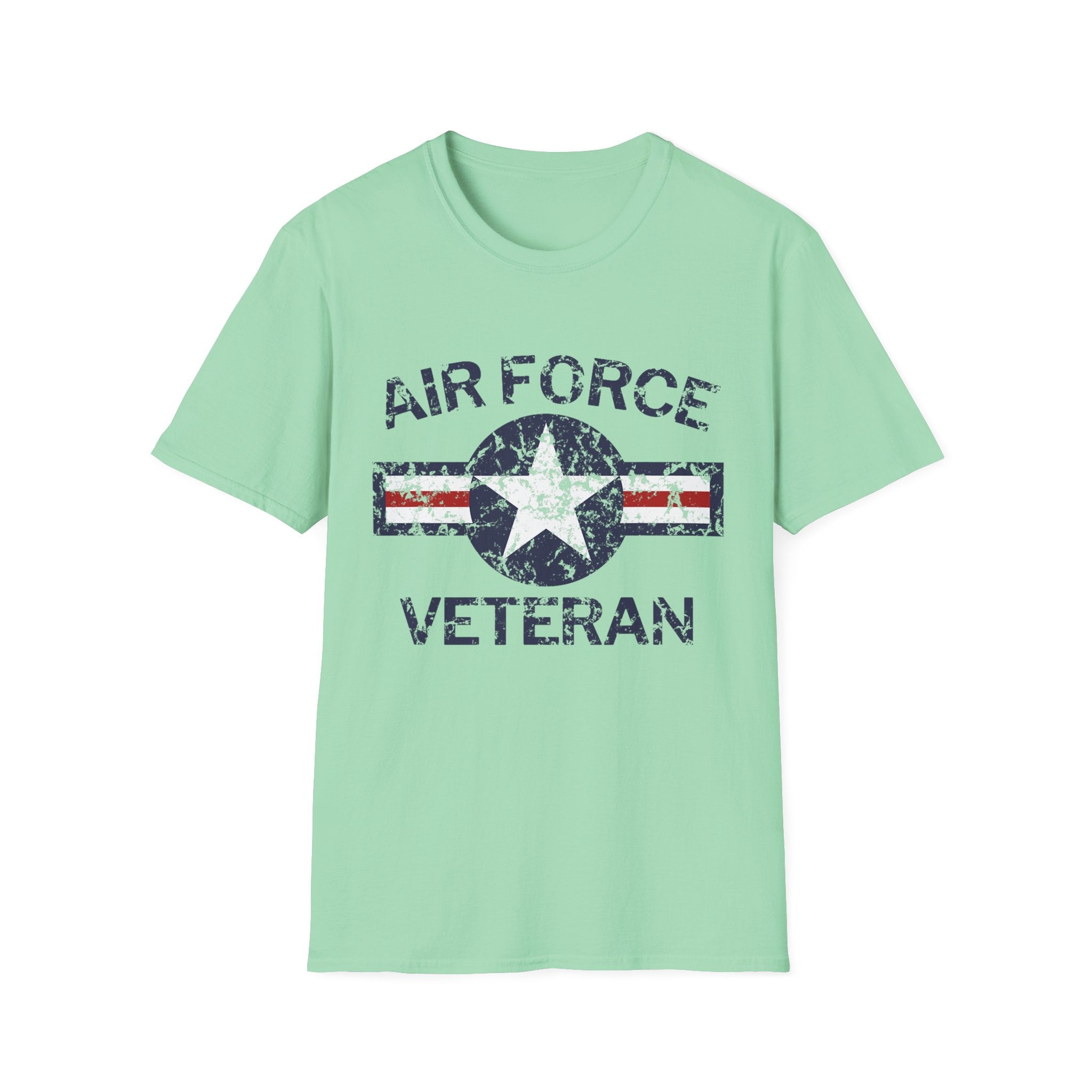 Air Force Veteran Distressed Logo T-Shirt | Military Star Stripe Tee
