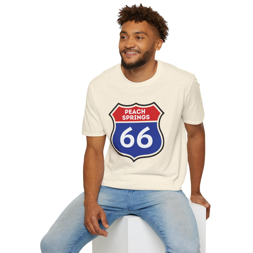 Peach Springs 66 Shield T-Shirt | Route 66 Road Sign Shirt