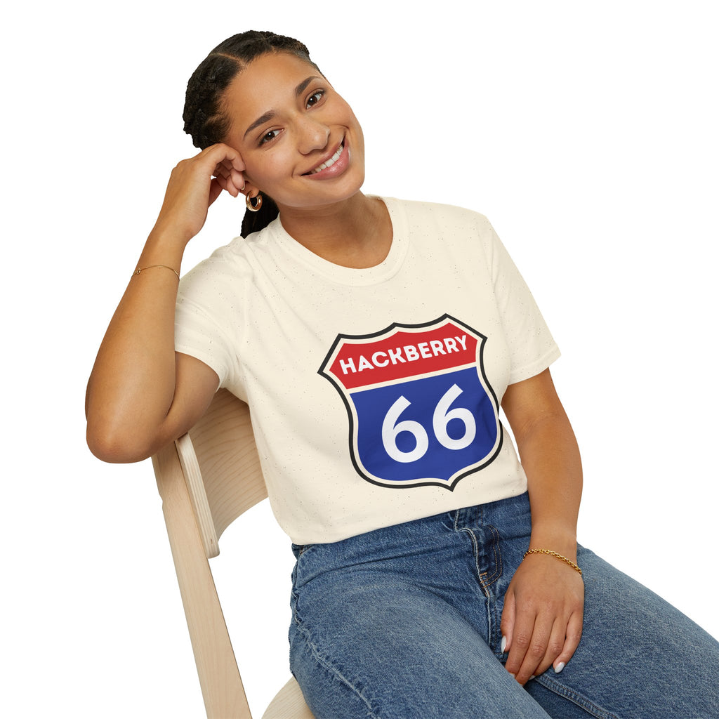 Hackberry 66 Shield T-Shirt | Route 66 Road Sign Tee