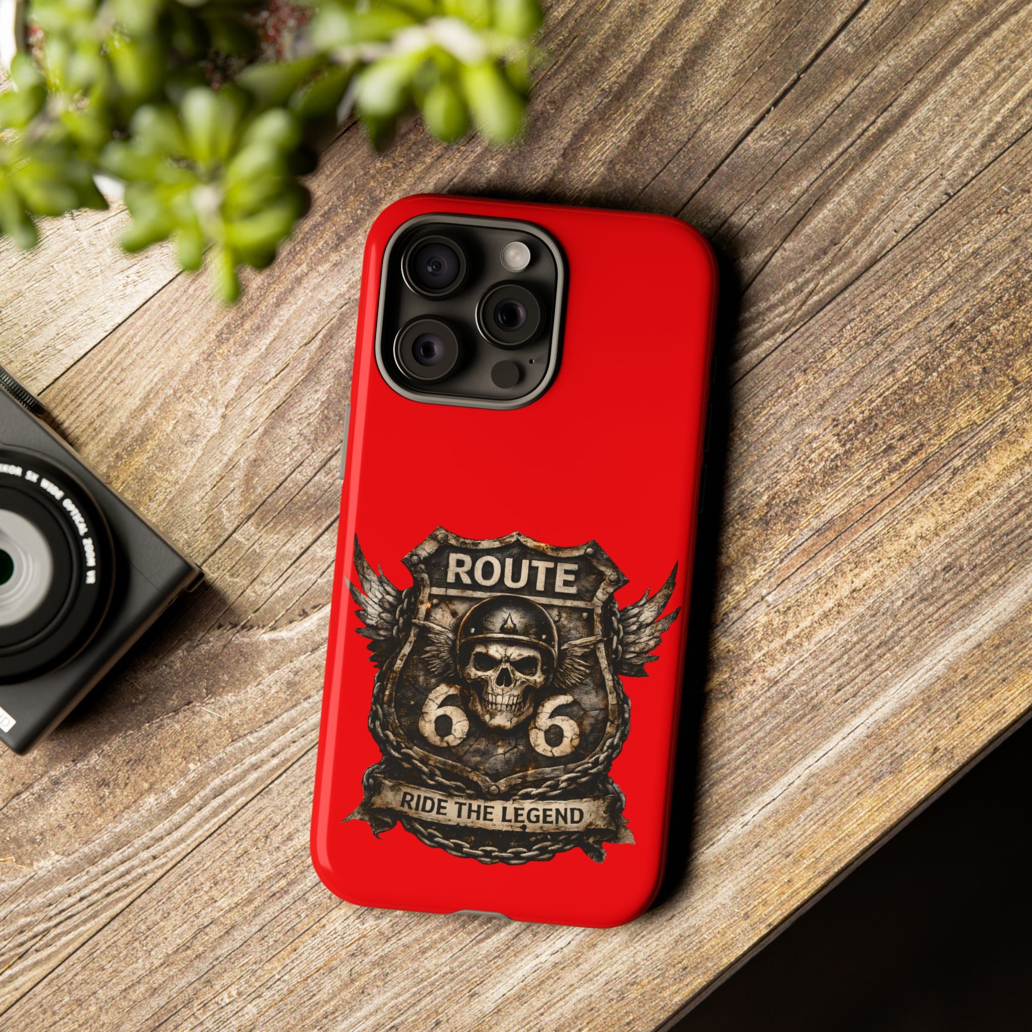 Route 66 Skull Helmet phone case | Motorcycle emblem, Ride the Legend