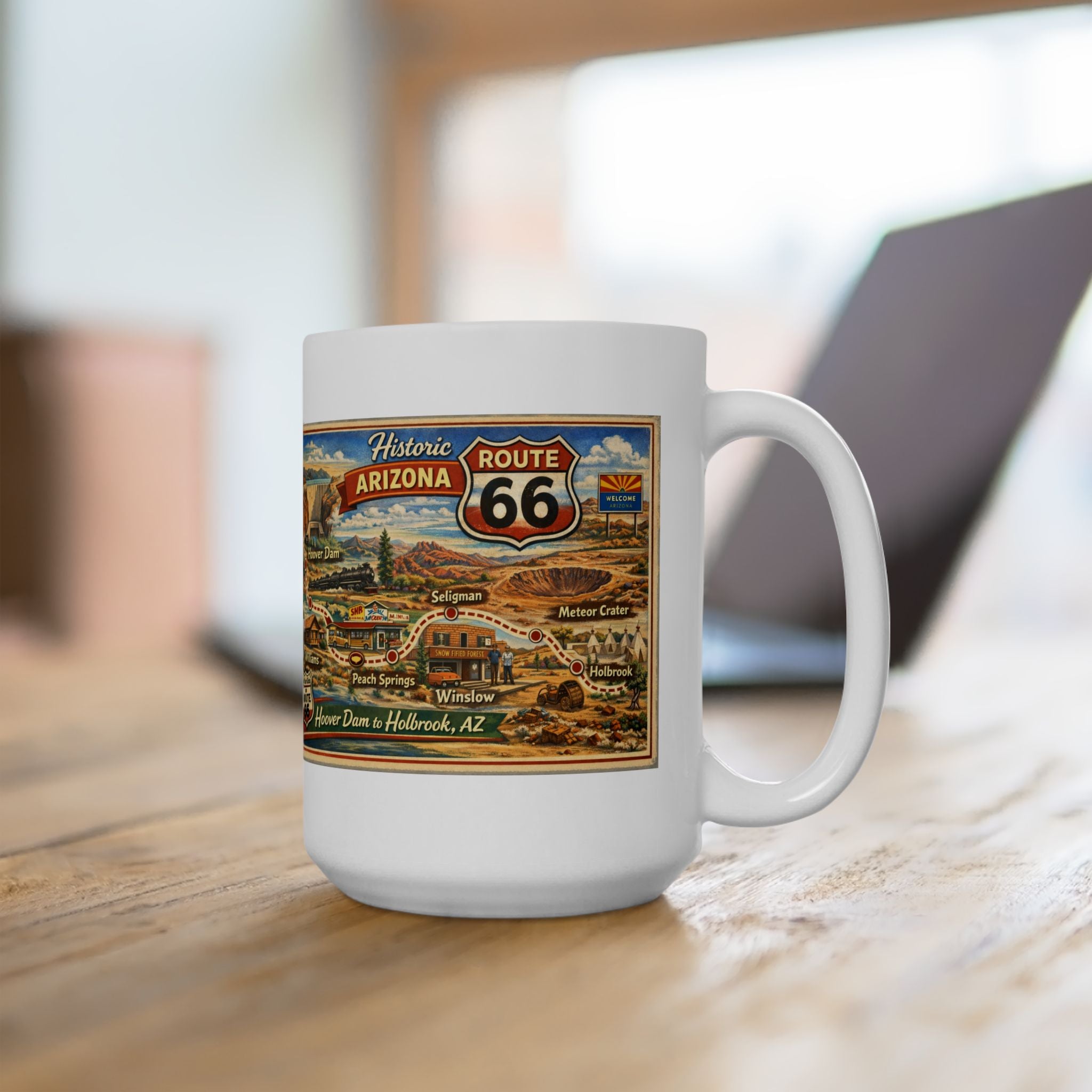 Historic Vintage Route 66 Arizona map mug | Route 66 Ceramic Mug