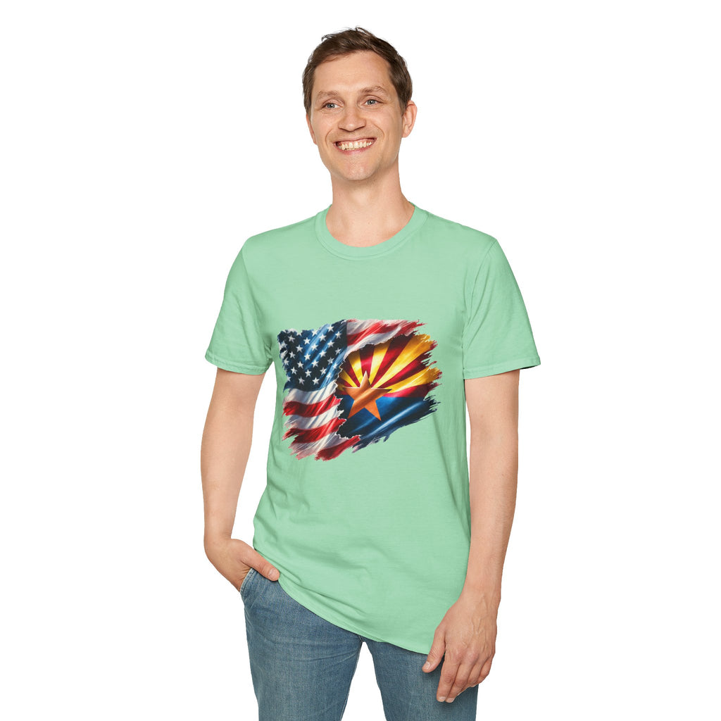 Arizona Flag with American Flag T-Shirt | Patriotic State Pride Tee