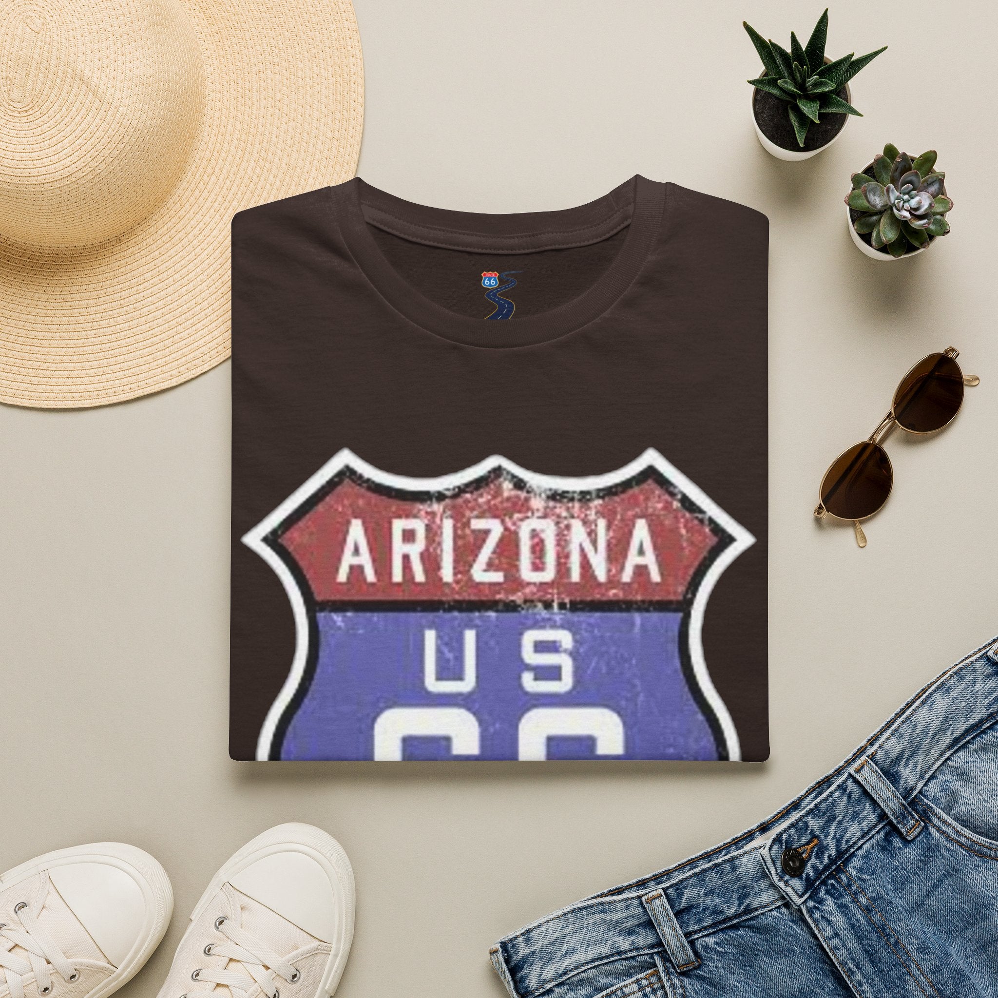 Arizona US 66 Shield T-Shirt | Route 66 Vintage Sign Tee