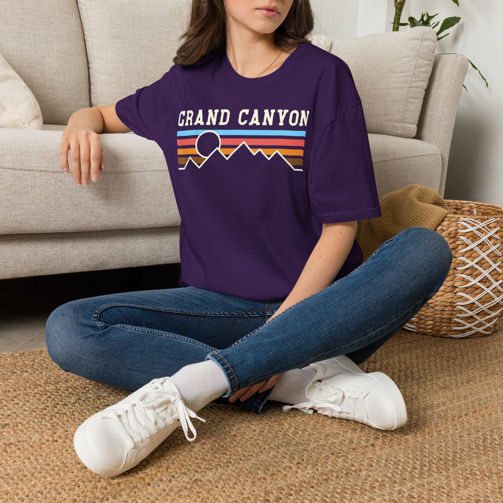 Grand Canyon Retro Sunset T-Shirt | Printed Front and Back National Park Landscape