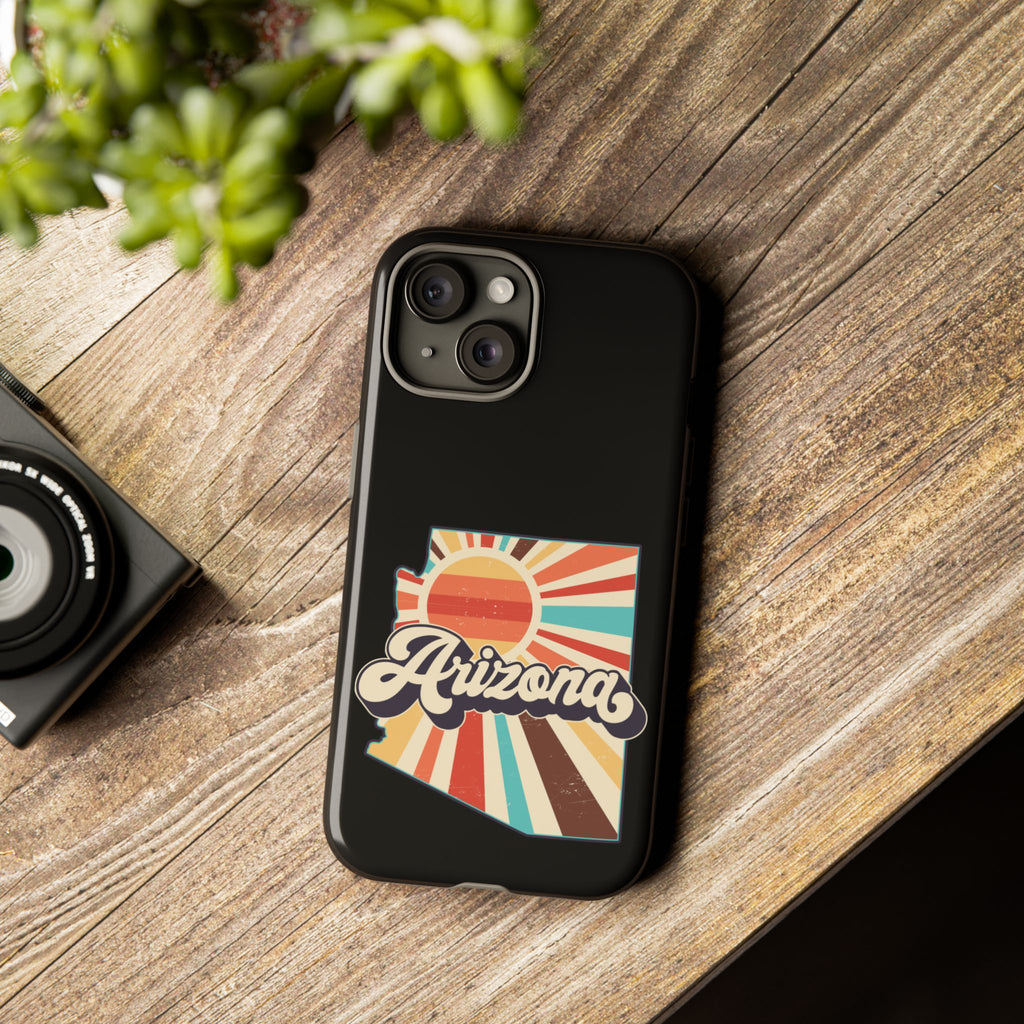 Arizona State Outline Retro Sunset Phone Case | AZ Tough Case