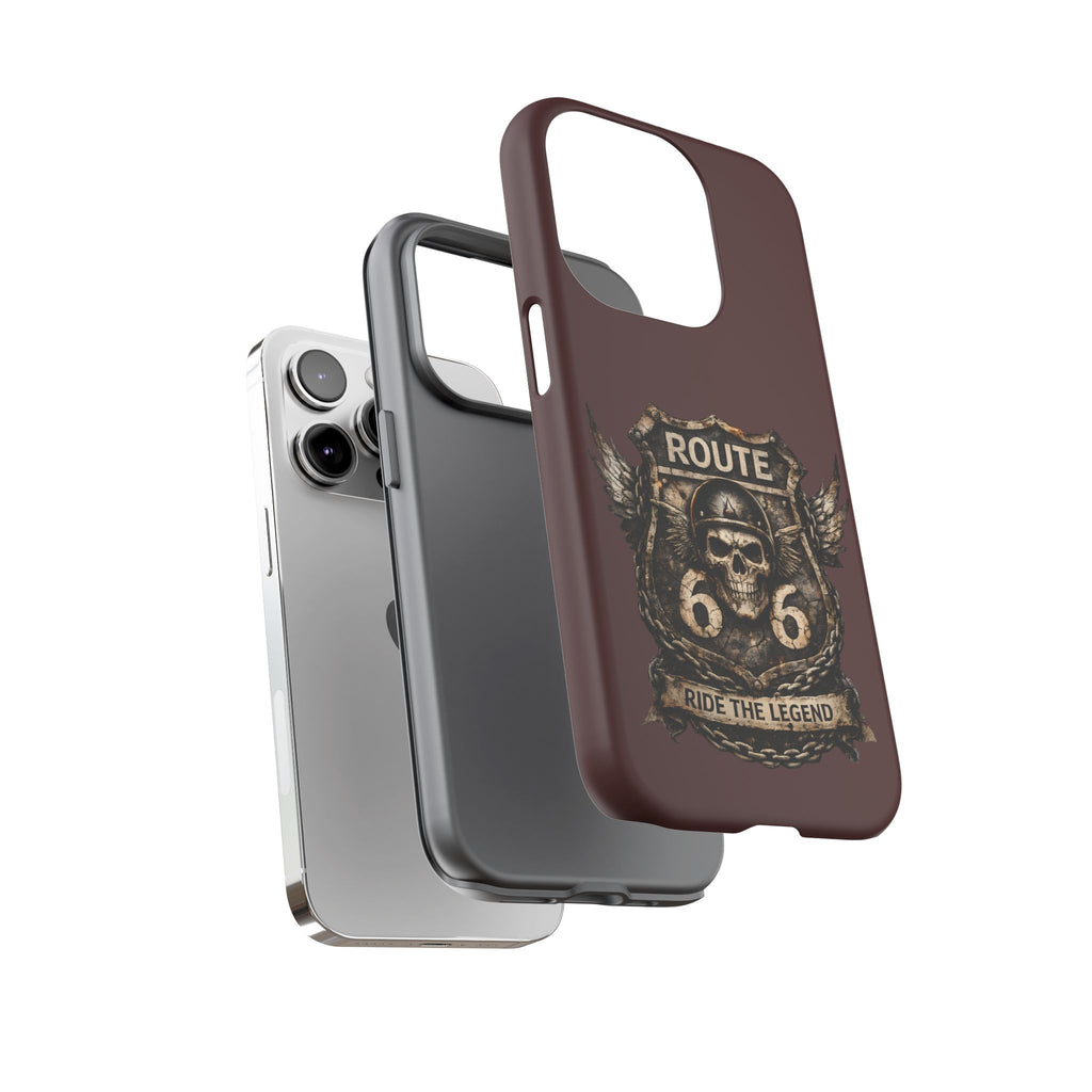 Route 66 Skull Helmet phone case | Motorcycle emblem, Ride the Legend