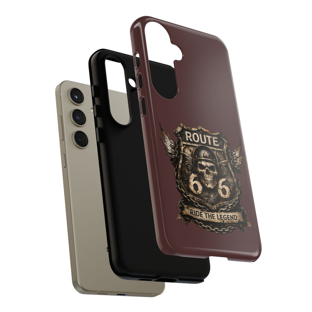 Route 66 Skull Helmet phone case | Motorcycle emblem, Ride the Legend