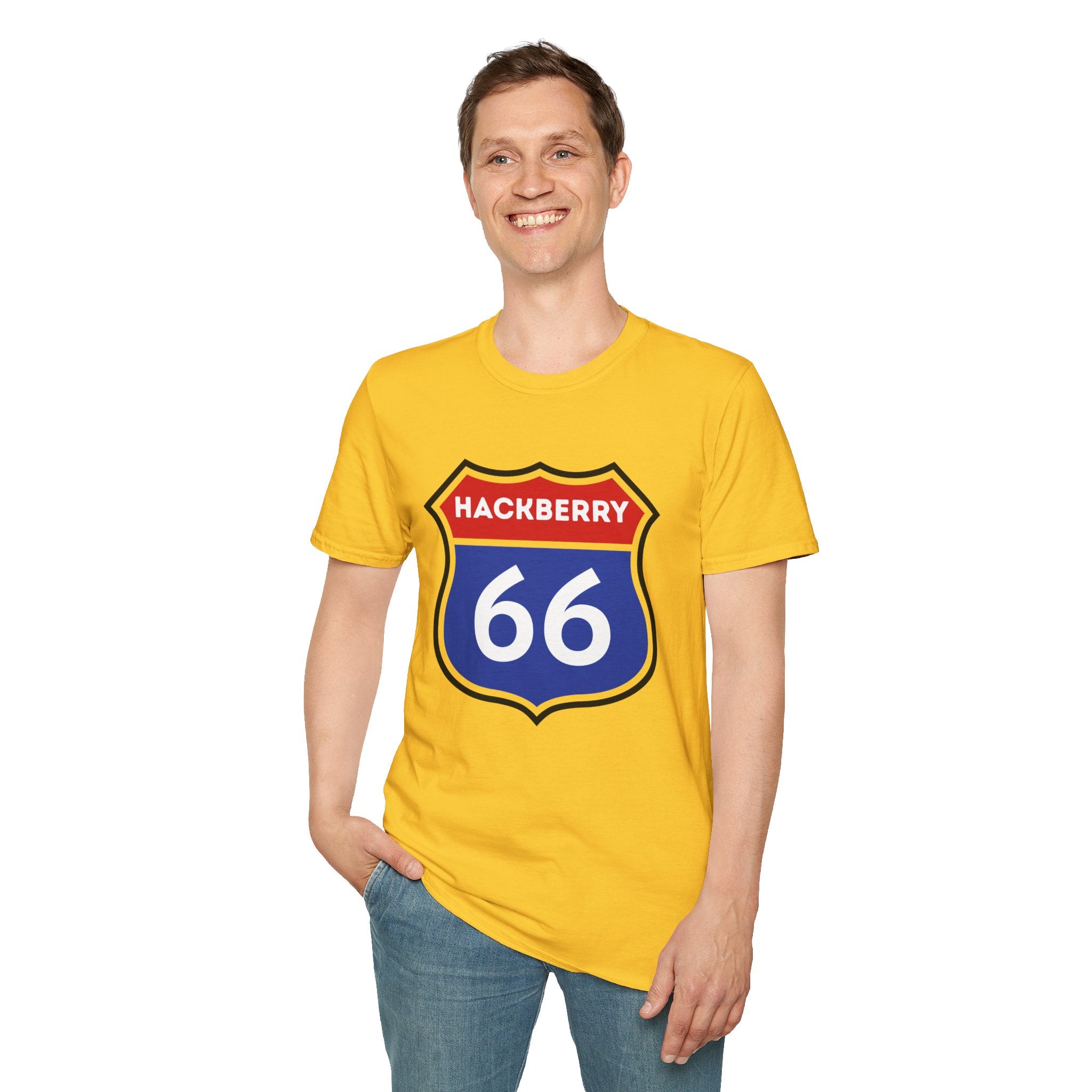 Hackberry 66 Shield T-Shirt | Route 66 Road Sign Tee