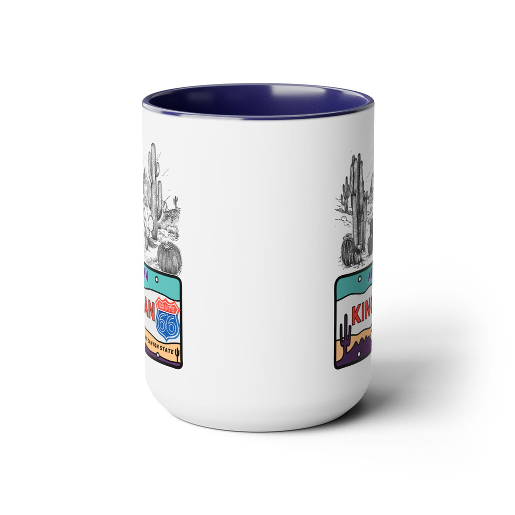 Kingman Arizona Route 66 Two-Tone Coffee Mugs, 15oz