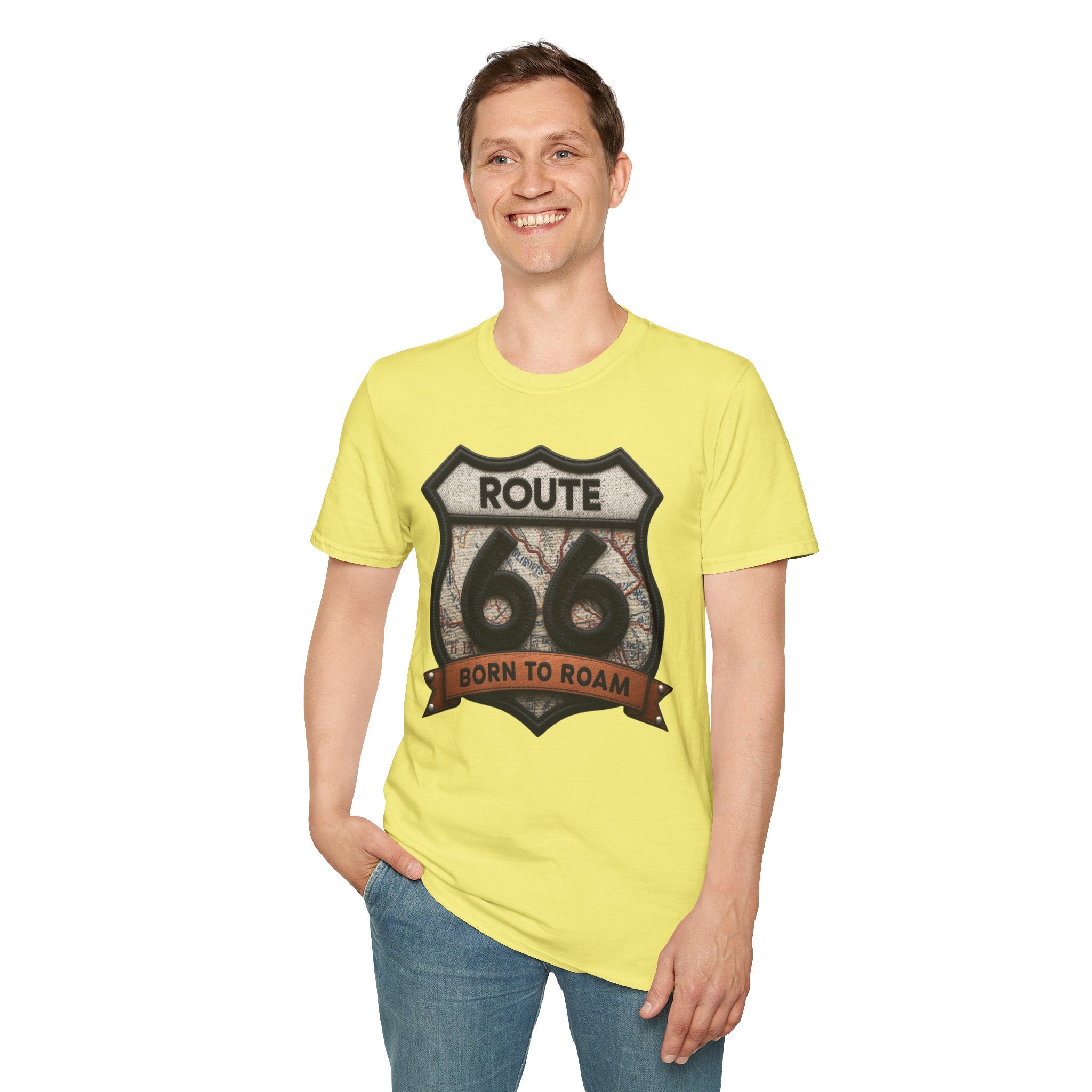 Route 66 Born to Roam T-Shirt | Vintage Highway Shield Tee