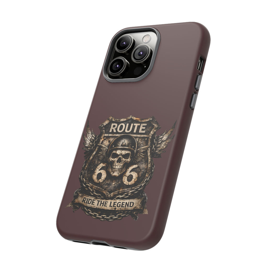 Route 66 Skull Helmet phone case | Motorcycle emblem, Ride the Legend